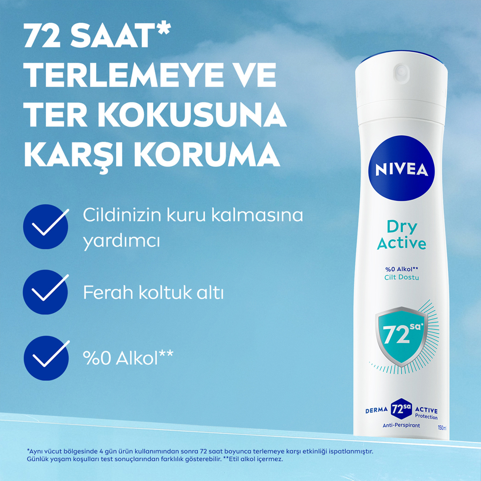 NIVEA Kadın Sprey Deodorant Dry Fresh 48 Saat Anti-Perspirant Koruma 150ml - Görsel 2