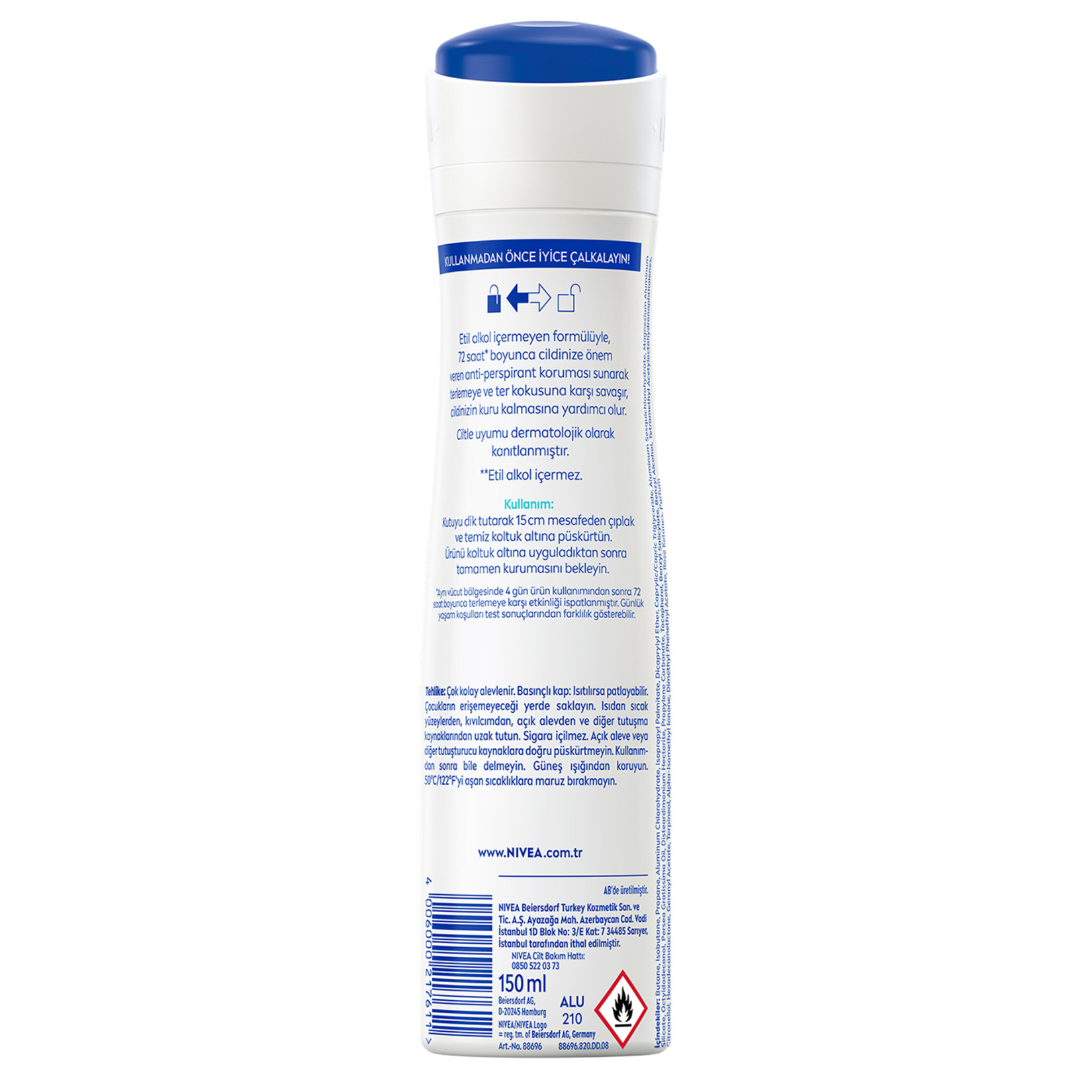 NIVEA Kadın Sprey Deodorant Dry Fresh 48 Saat Anti-Perspirant Koruma 150ml - Görsel 7
