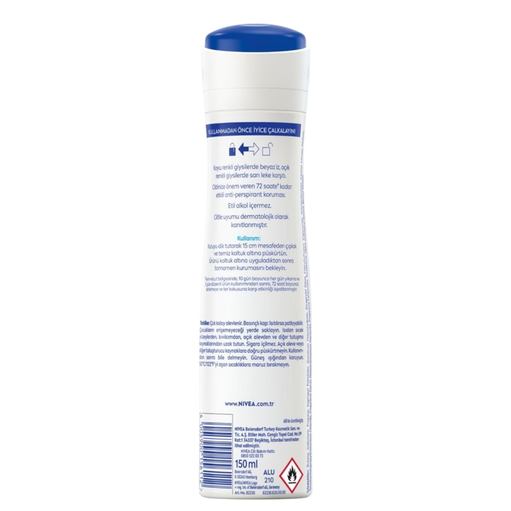 NIVEA Kadın Sprey Deodorant Black&White 72 Saat Anti-perspirant 150 ml - Görsel 2