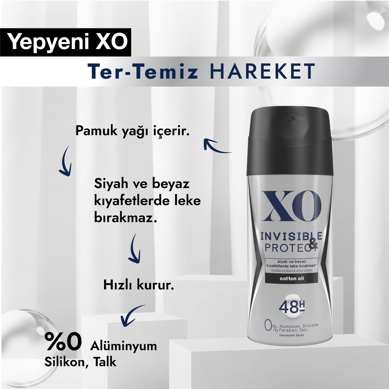 Xo Invisible & Protect Erkek Deodorant 150Ml - Görsel 2