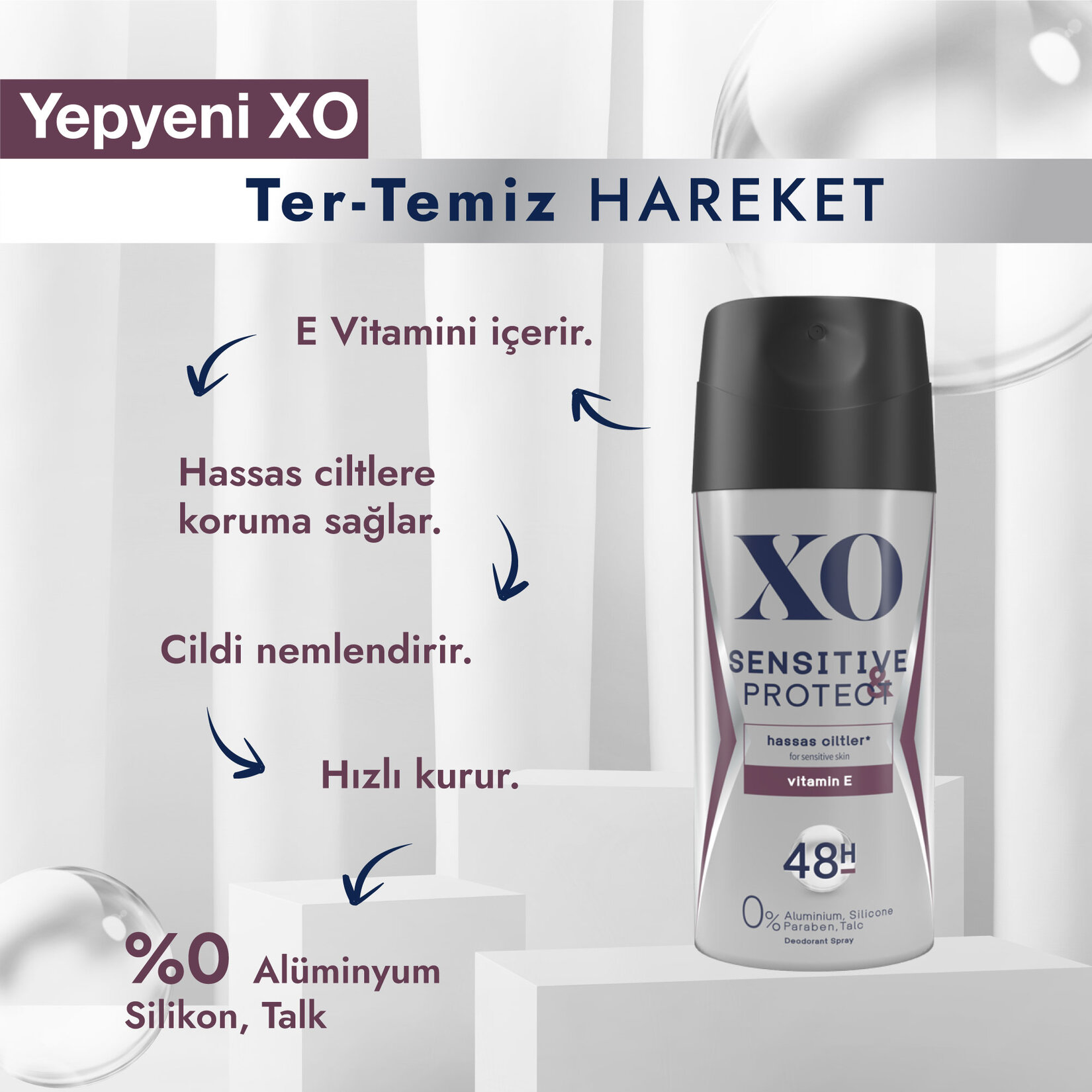 Xo Sensitive & Protect Men Deodorant 150 Ml - Görsel 2