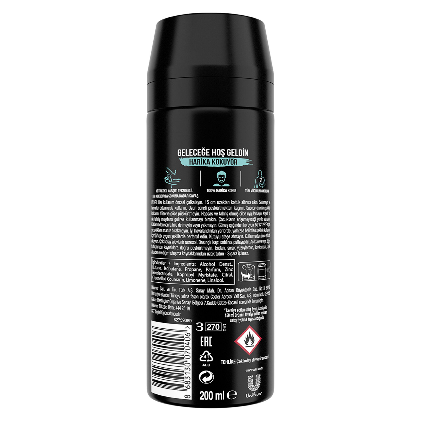 Axe Apollo Deo Body Sprey 200 Ml - Görsel 2
