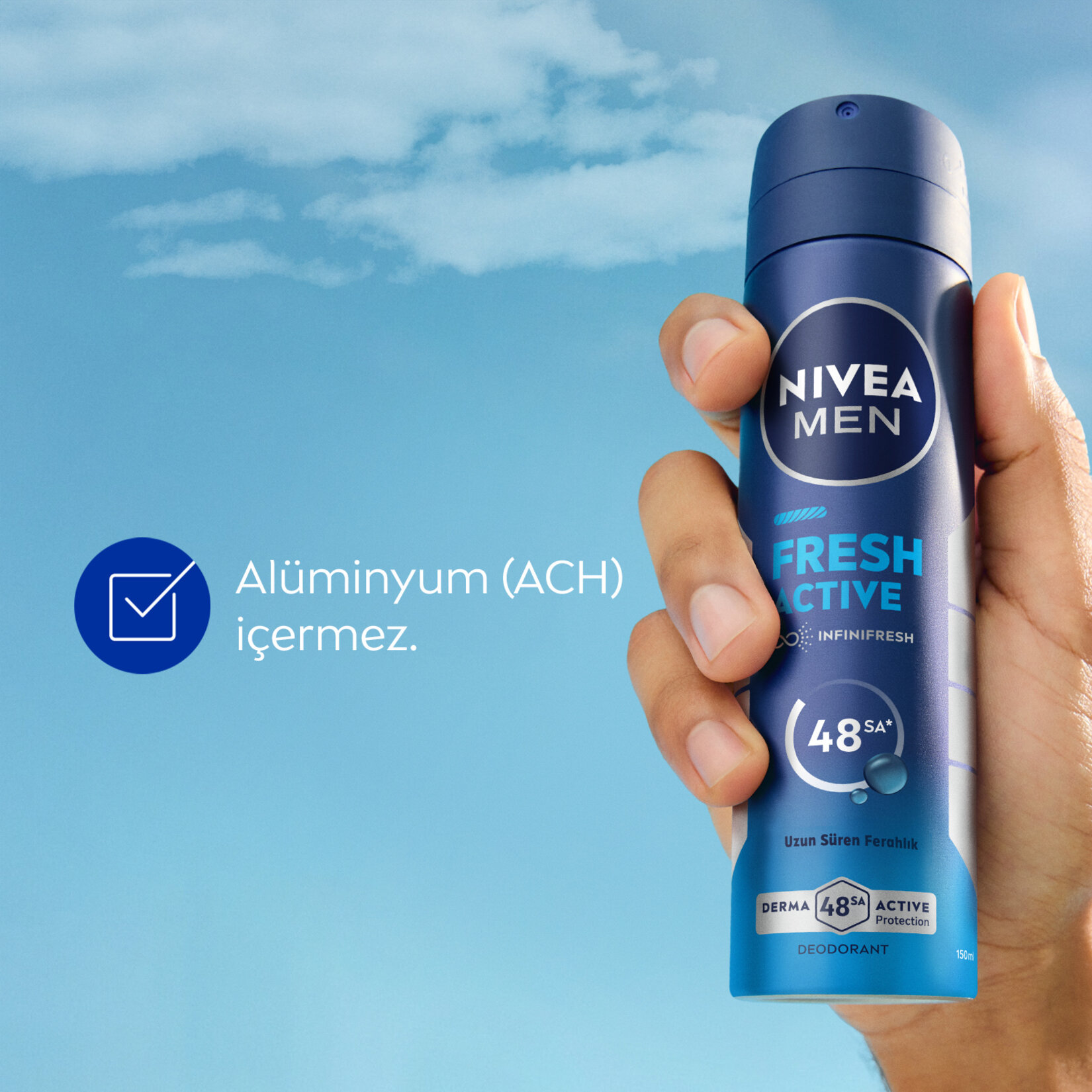 NIVEA MEN Erkek Sprey Deodorant Fresh Active 150 ml - Görsel 5