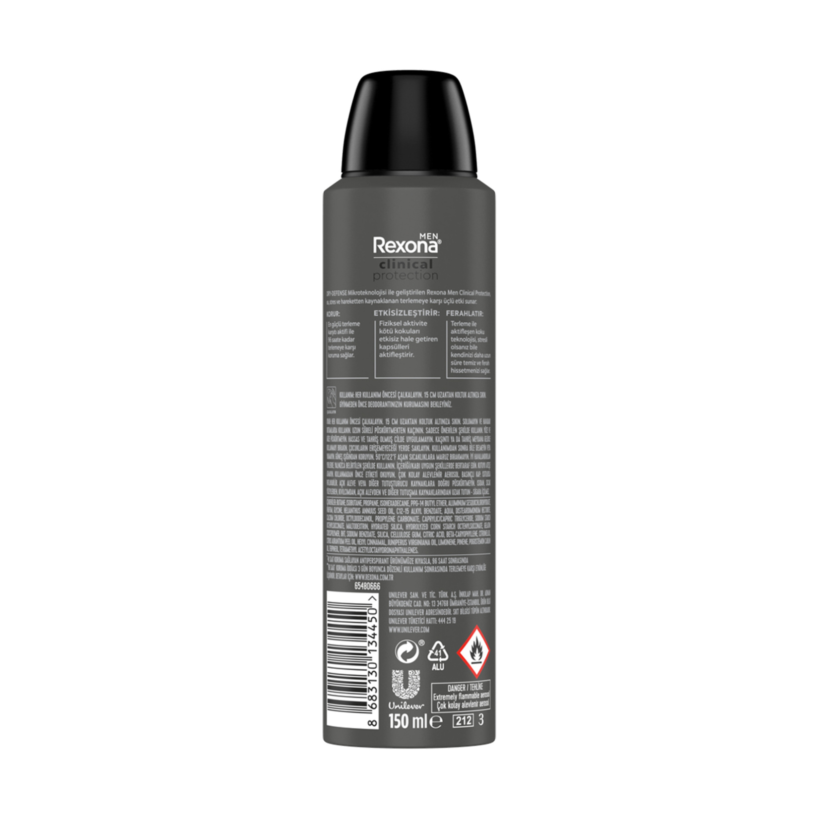 Rexona Men Clinical Protection Invisible Spray Deodorant 150 Ml - Görsel 2