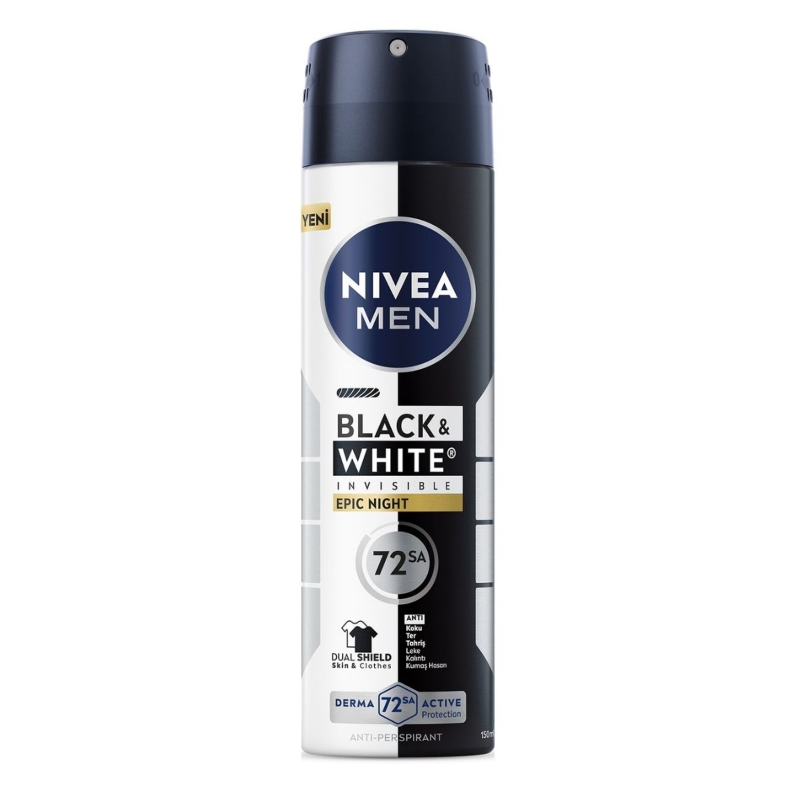 Nivea Men Sprey Deodorant Black & White Invisible Epic 150 Ml - Görsel 1