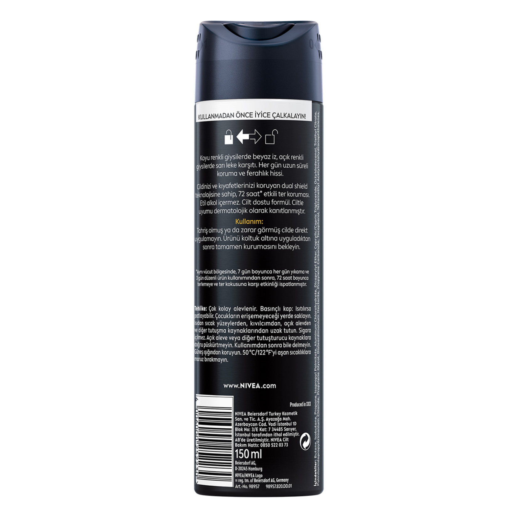 Nivea Men Sprey Deodorant Black & White Invisible Epic 150 Ml - Görsel 7