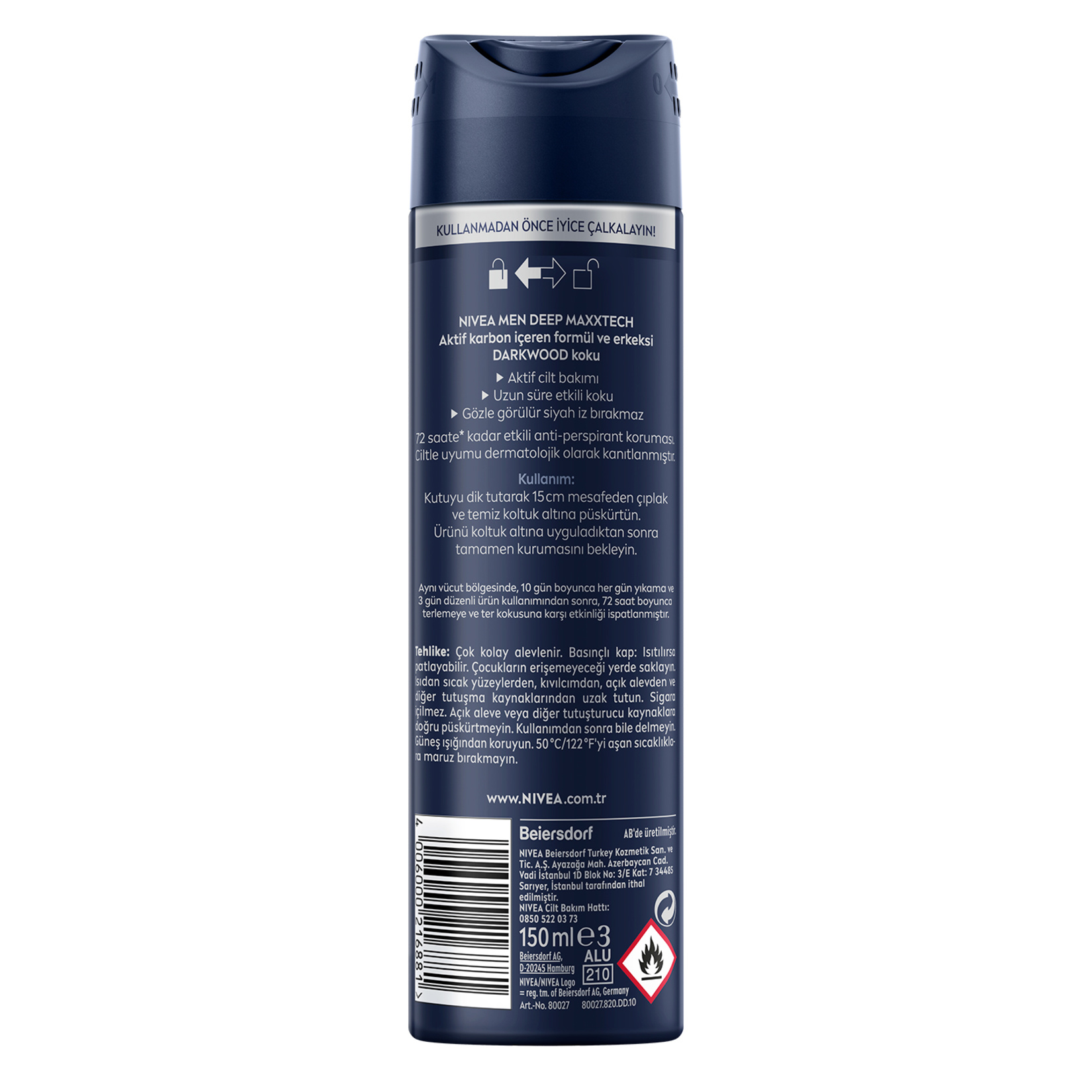 NIVEA Men Erkek Sprey Deodorant Deep Dimension 150 Ml - Görsel 2