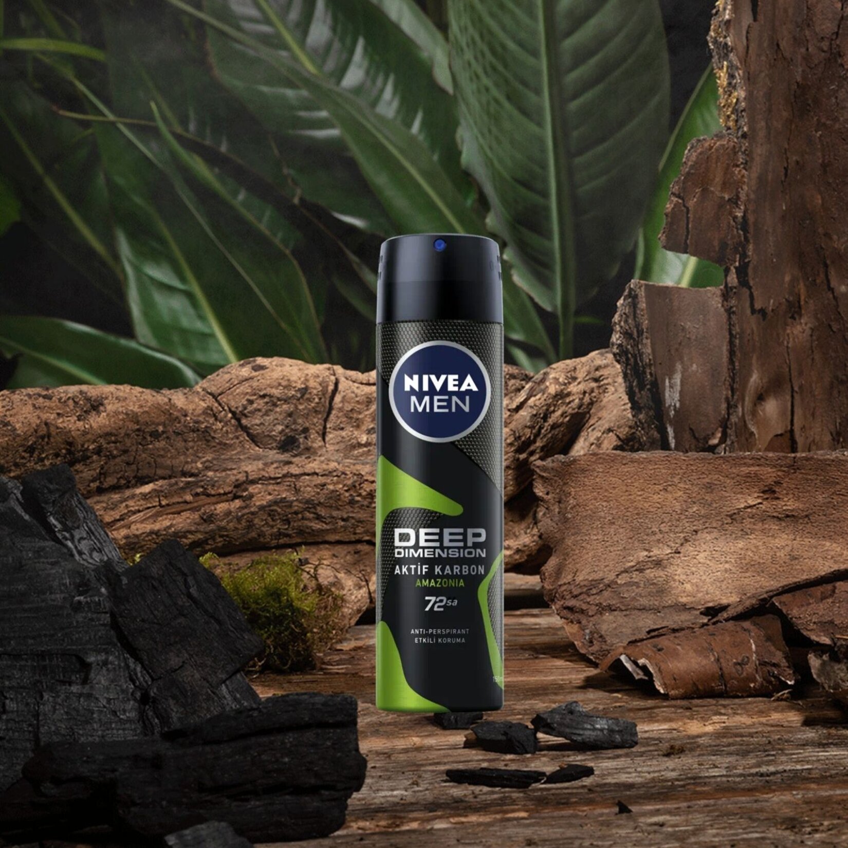 NIVEA MEN Erkek Sprey Deodorant Deep Dimension Amazonia 150 Ml - Görsel 3