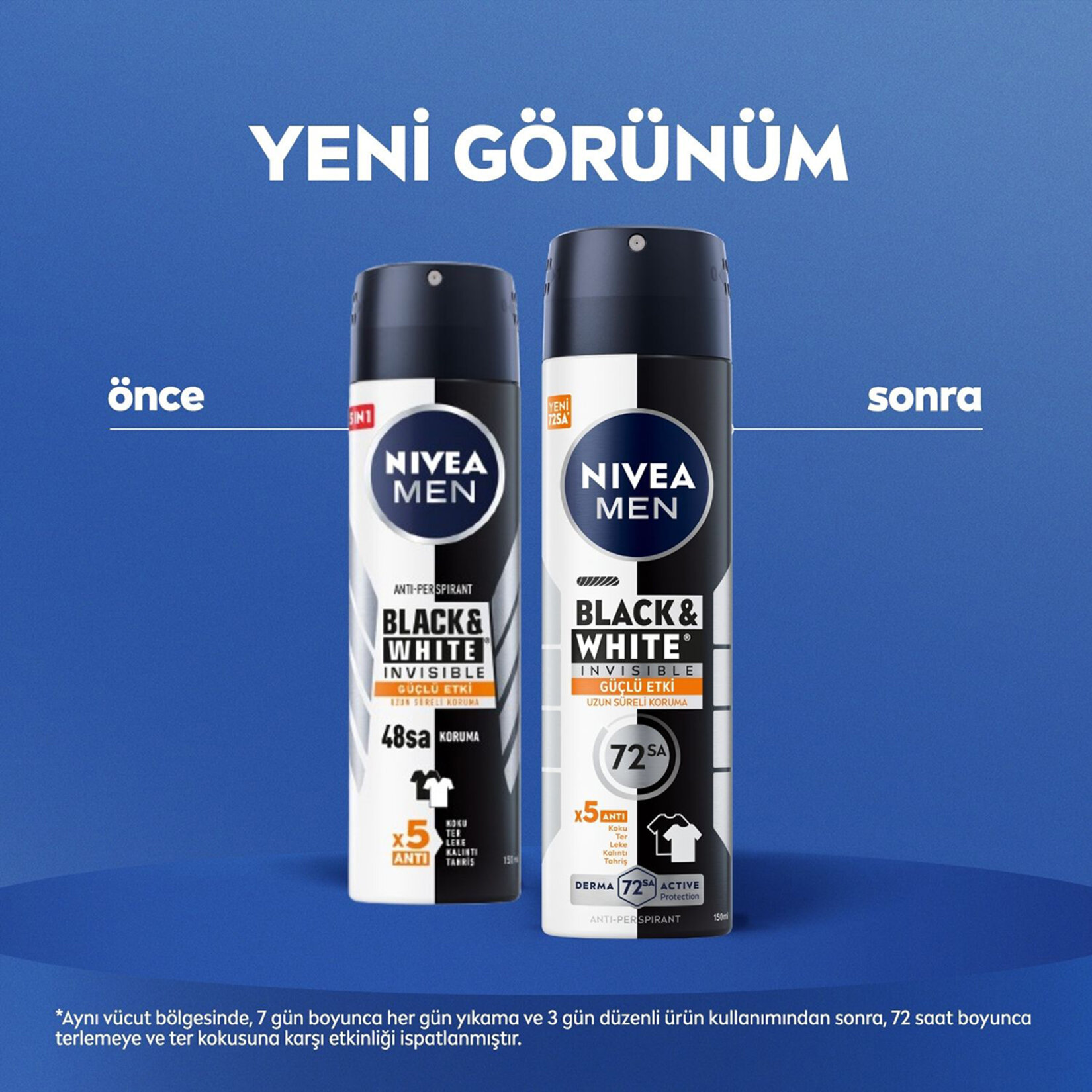 NIVEA Men Erkek Sprey Deodorant Black&White Invisible Güçlü Etki 150 ml - Görsel 2