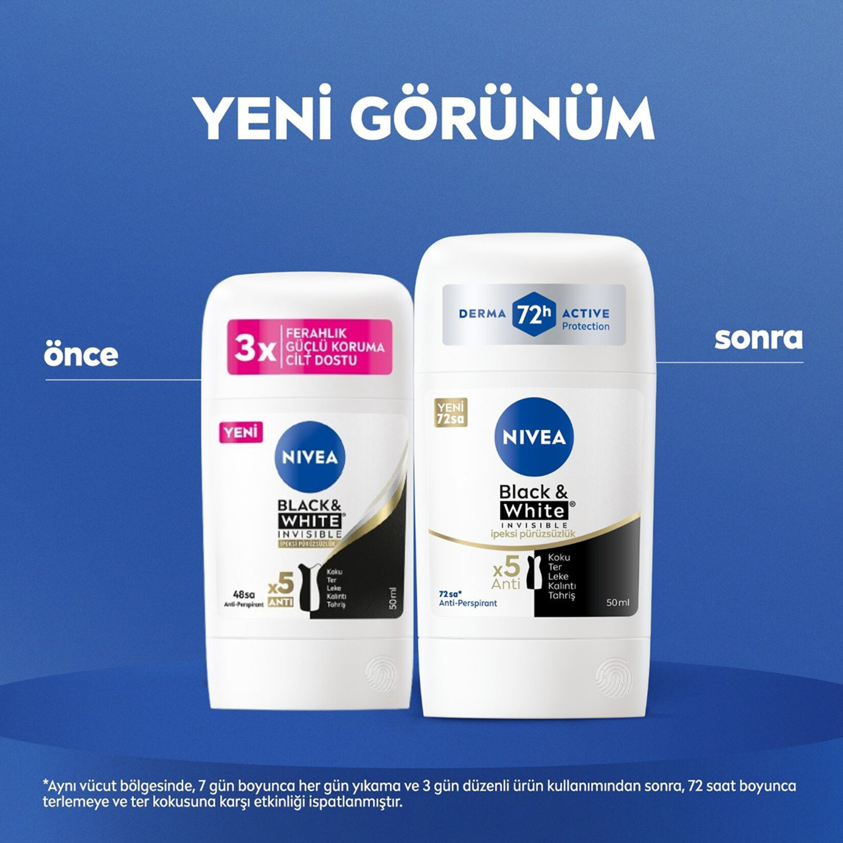 NIVEA Black & White Invisible İpeksi Pürüzsüzlük Stick 50ml - Görsel 2