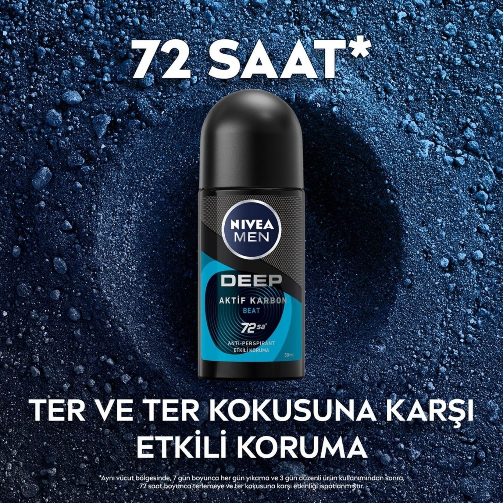 NIVEA MEN Erkek Roll-on Deodorant Deep Dimension Beat 50 ml - Görsel 4