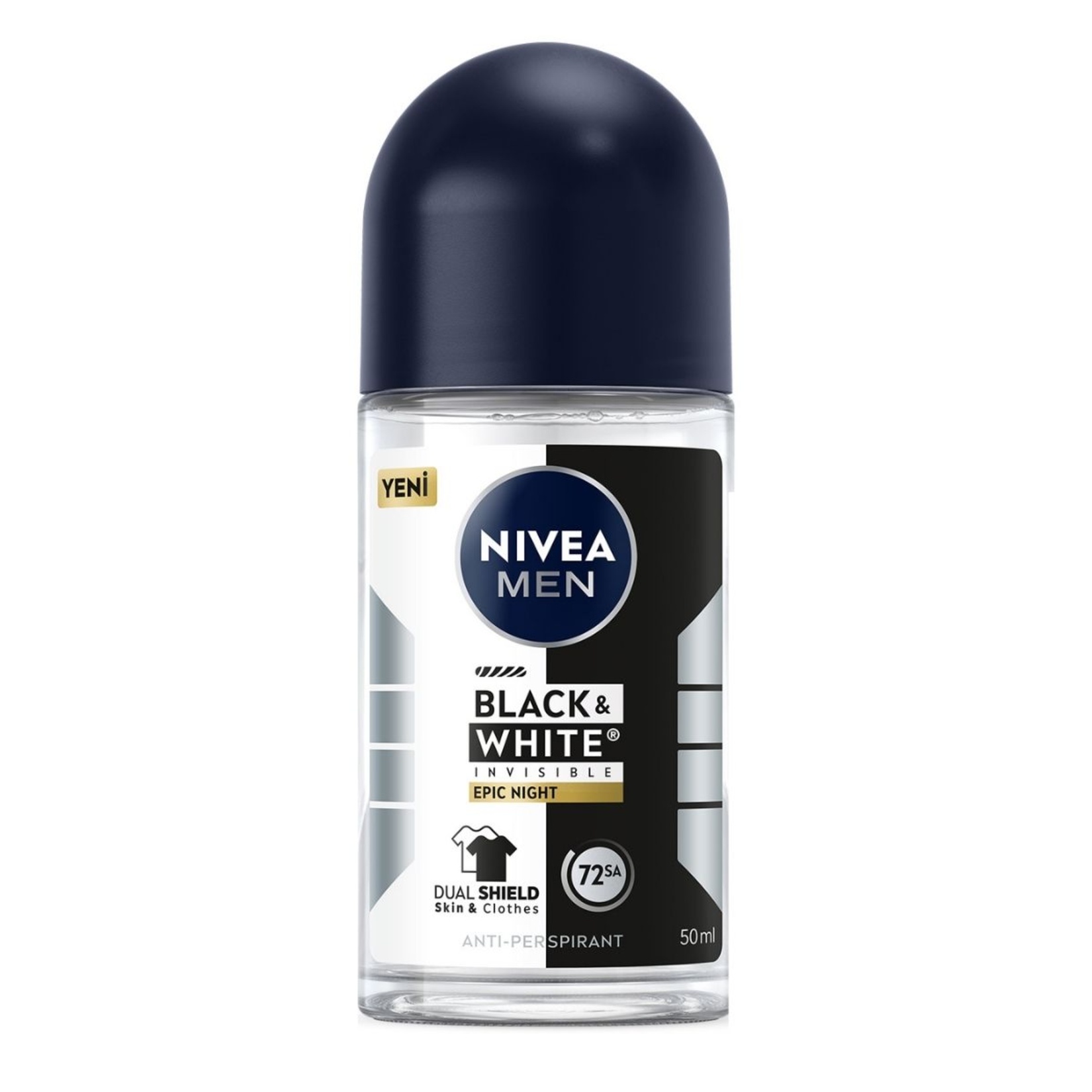 Nivea Men Erkek Roll-On Deodorant Black & White Invisible 50 Ml - Görsel 1