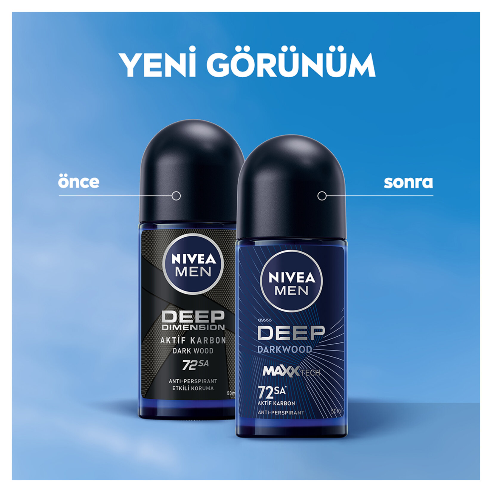 NIVEA Men Erkek Roll-On Deodorant Deep Dimension 50 ml - Görsel 2