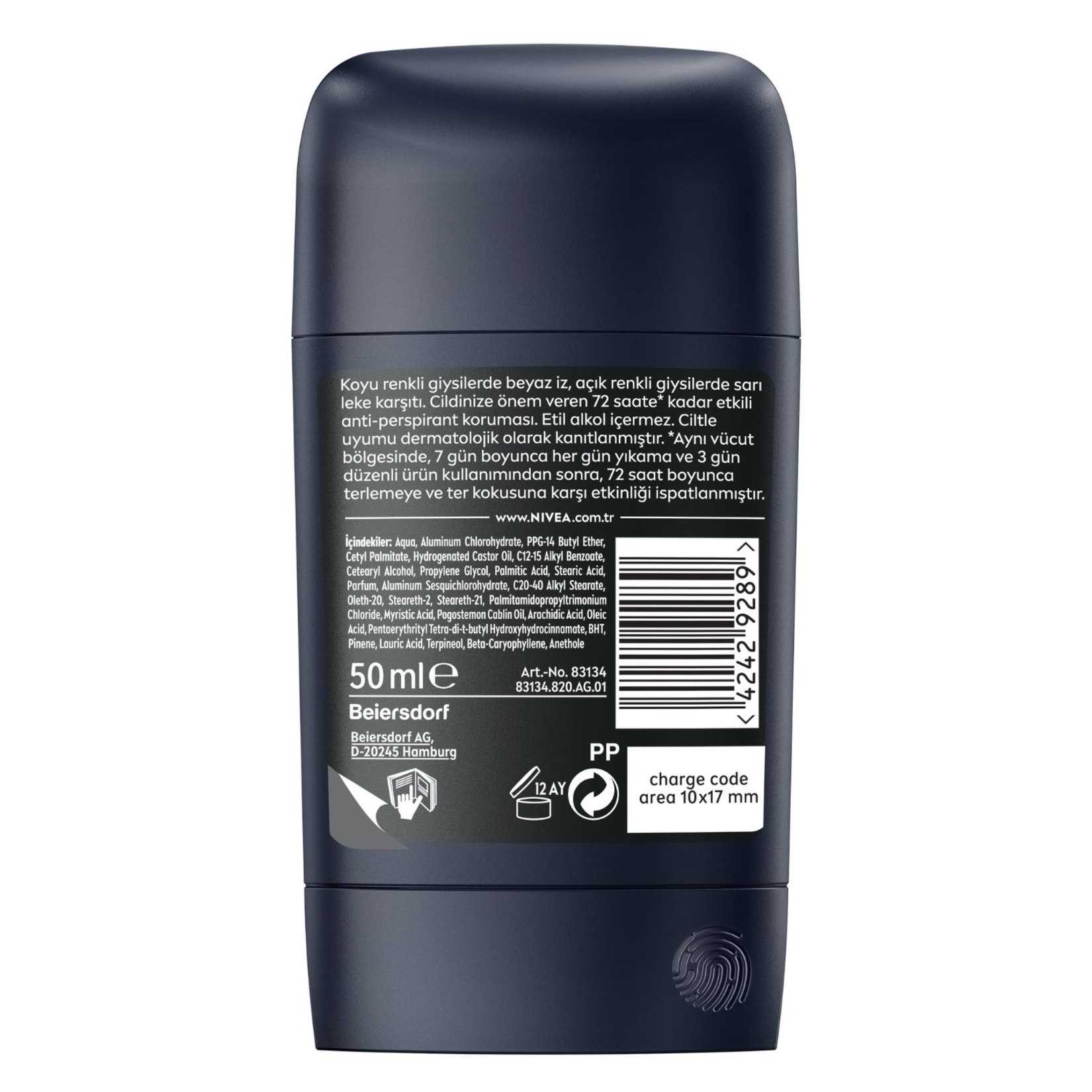 NIVEA MEN Erkek Stick Deodorant Black&White 72 Saat Anti-perspirant Insible Original 50 ml - Görsel 7