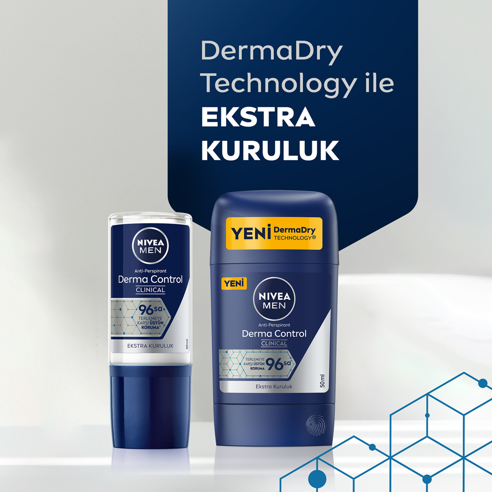 NIVEA MEN Roll-on deodorant Derma Control Clinical 96 saat Anti-perspirant  50 Ml - Görsel 4