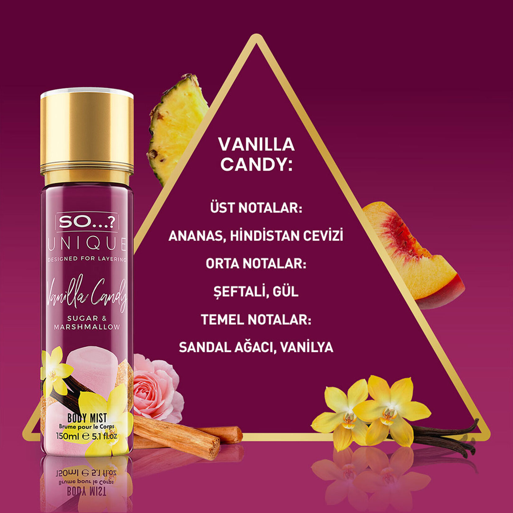 So...? Unıque Vanılla Candy Vücut Spreyi 150 Ml - Görsel 2