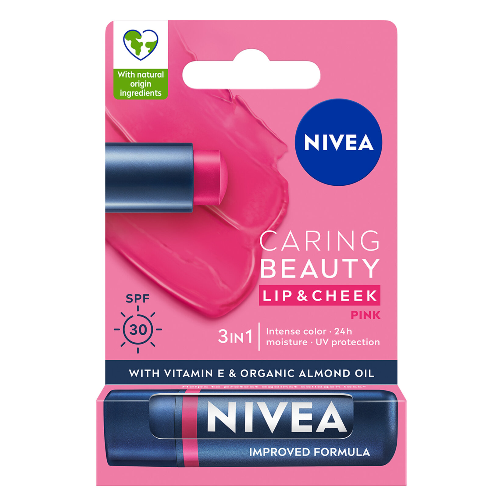NIVEA Pembe Renkli Dudak Bakım Kremi ve Nemlendirici 4.8gr - Görsel 1