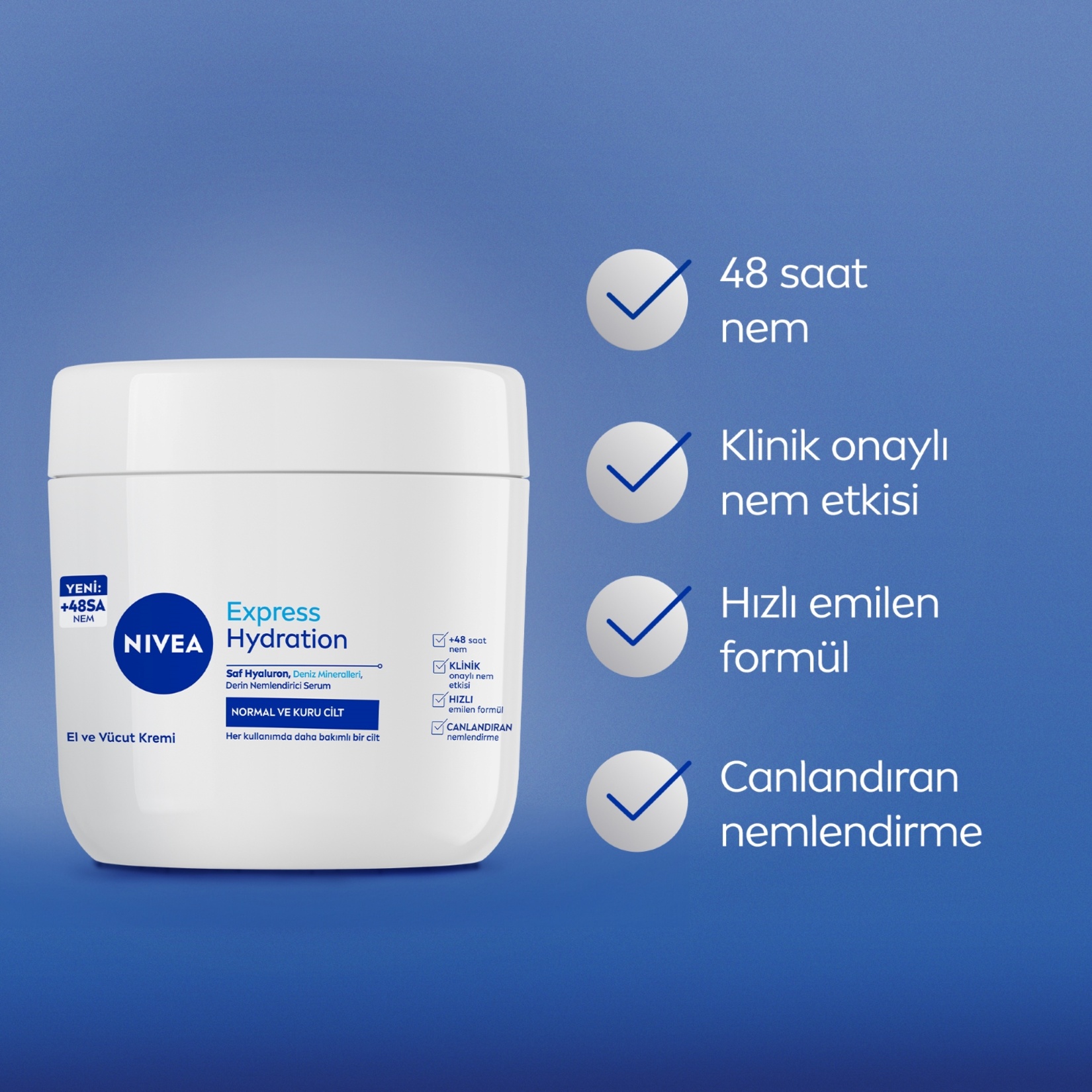 NIVEA Express Hydration Nemlendirici El ve Vücut Bakım Kremi 400 Ml - Görsel 2