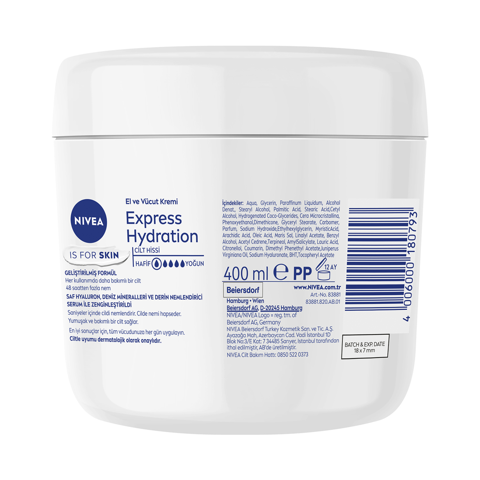 NIVEA Express Hydration Nemlendirici El ve Vücut Bakım Kremi 400 Ml - Görsel 5