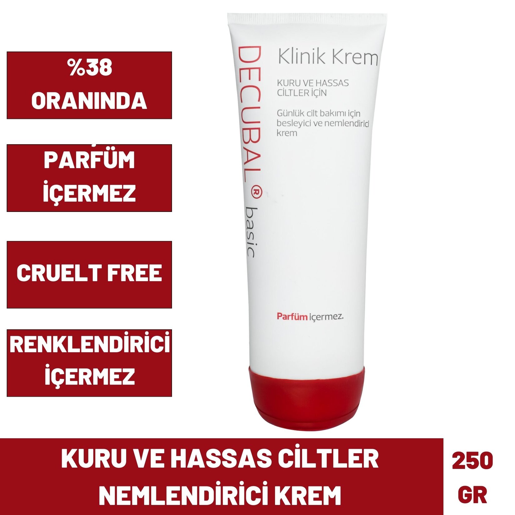 Decubal Kuru ve Hassas Ciltler Klinik Krem 250G - Görsel 3