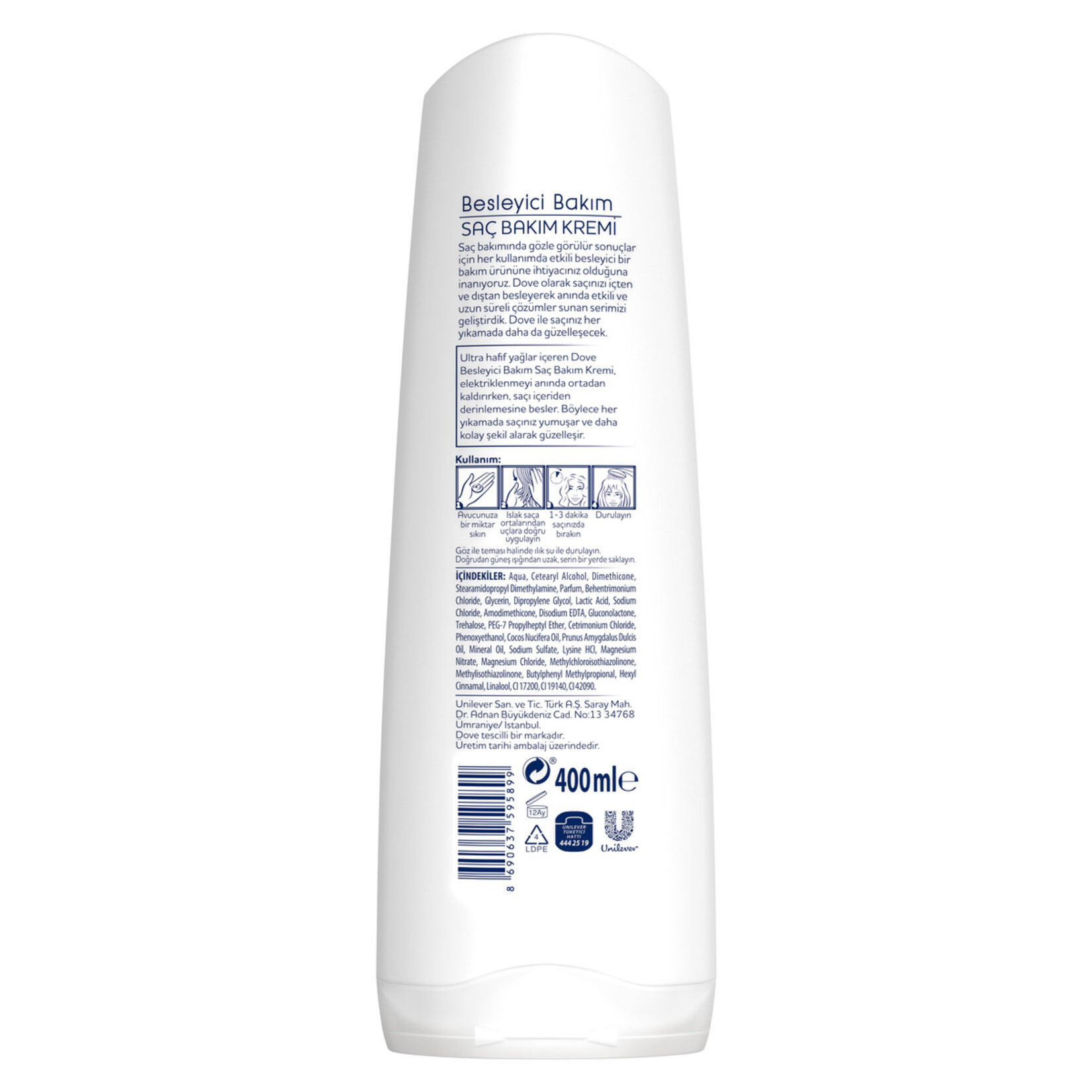 Dove Terapi Saç Kremi Besleyici Bakım Kabarmış Saçlara 400 Ml - Görsel 3