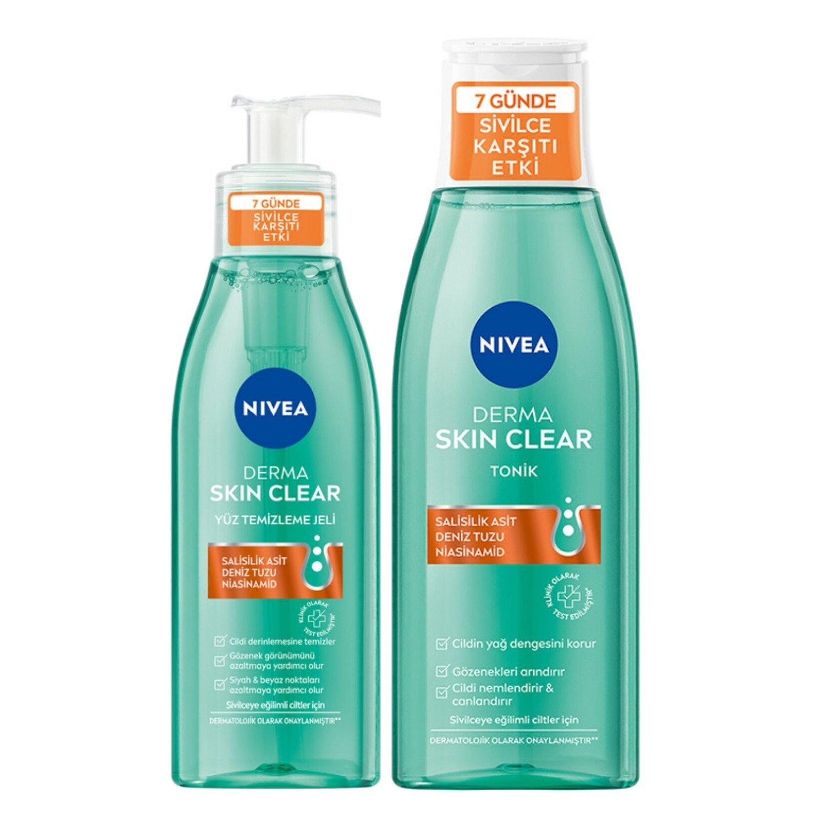 Nivea Derma Skin Clear Gel 150 Ml + Clear Tonic 200 Ml - Görsel 1