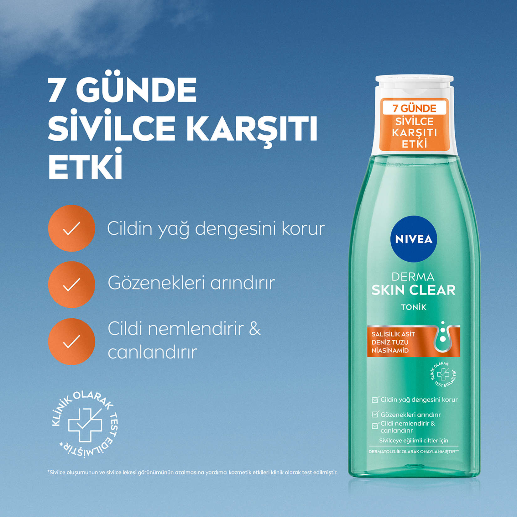NIVEA Derma Skin Clear Sivilce Karşıtı Tonik 200ml - Görsel 2