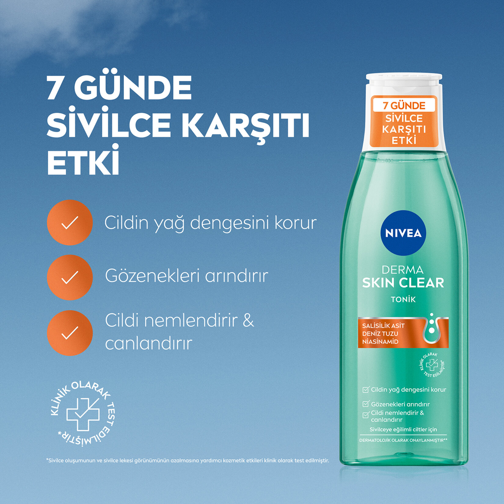 NIVEA Derma Skin Clear Sivilce Karşıtı Tonik 200ml - Görsel 3