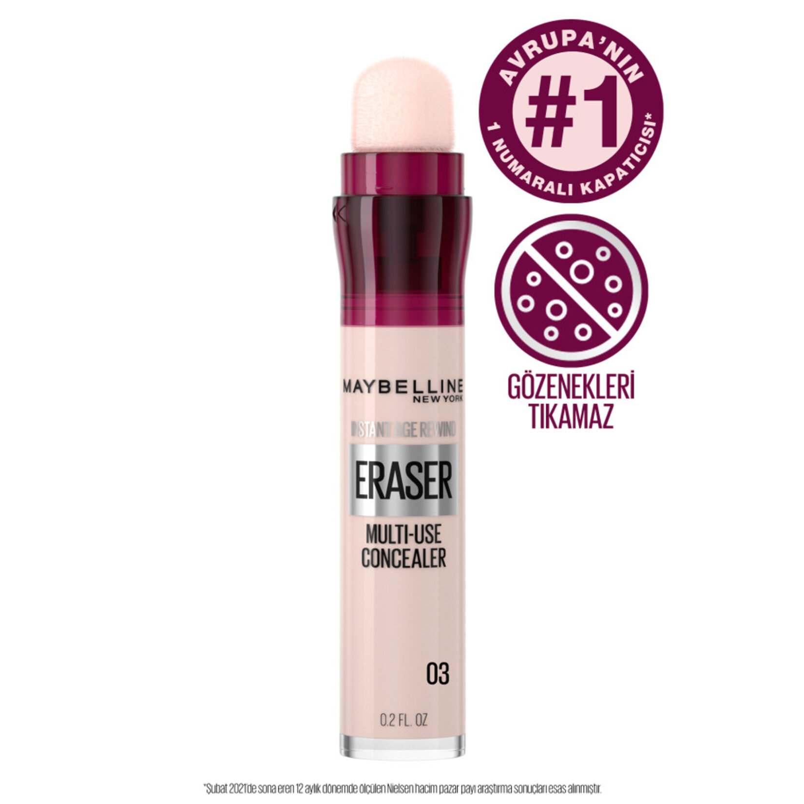 Maybelline Iar Eraser Concealer 3 Fair - Görsel 2