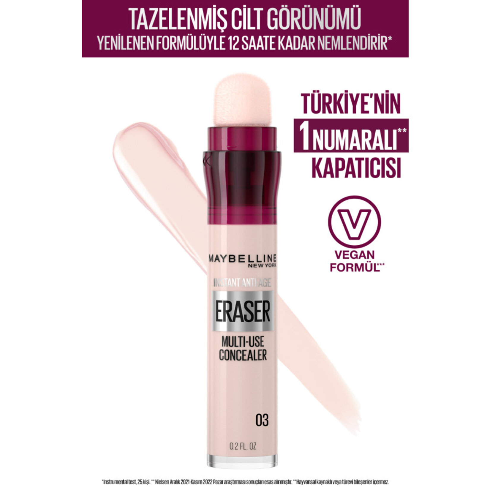 Maybelline Iar Eraser Concealer 3 Fair - Görsel 3