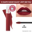 Maybelline New York Super Stay Matte Ink Likit Mat Ruj - 50 Voyager - Bordo - Görsel 5