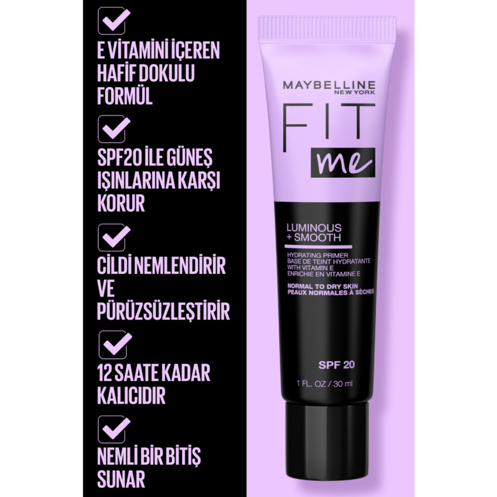 Maybelline New York Fit Me Luminous & Smooth Nemlendiren Makyaj Bazı - Görsel 2