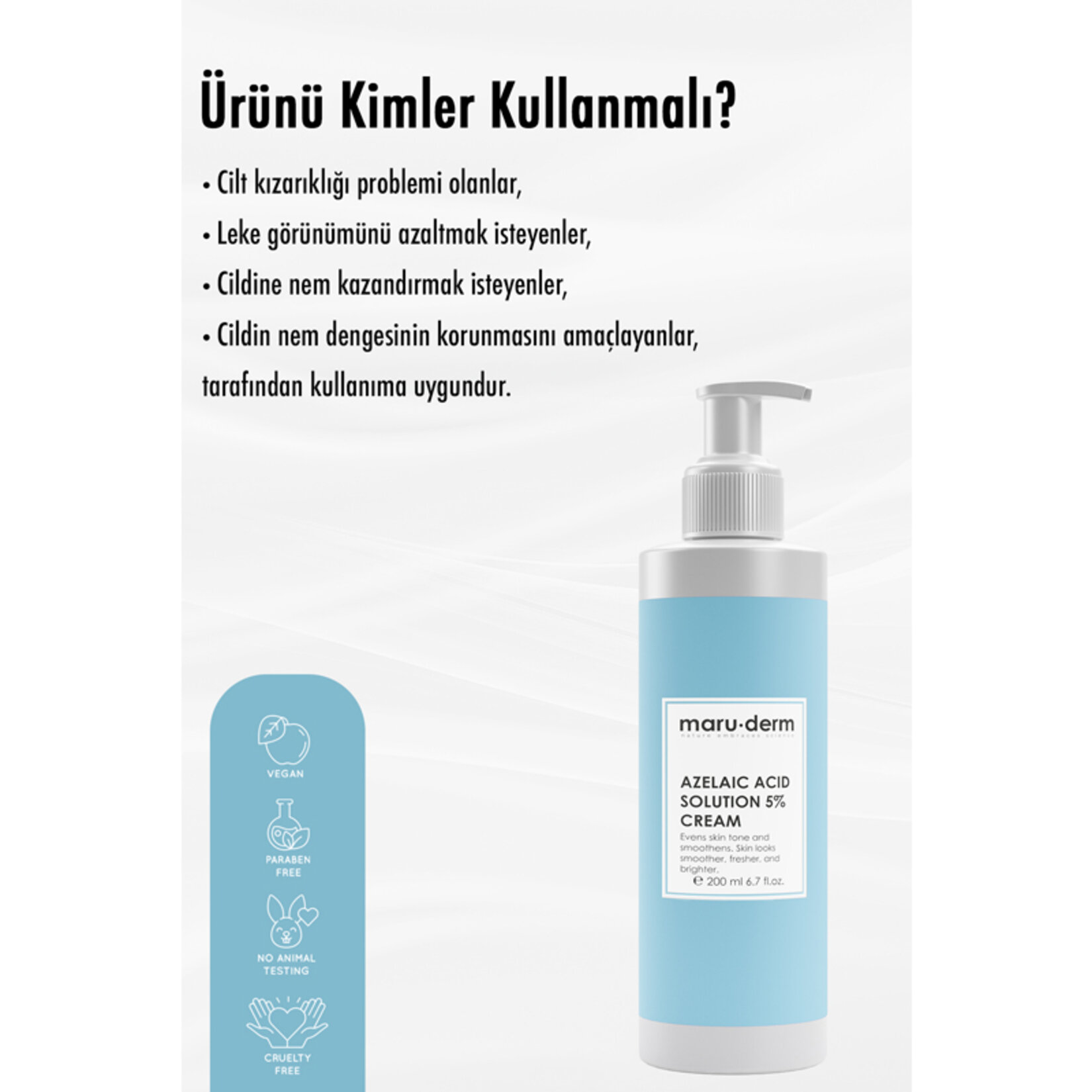 Maruderm Azelaik Asit %5 Cilt Bakım Kremi 200 Ml - Görsel 4