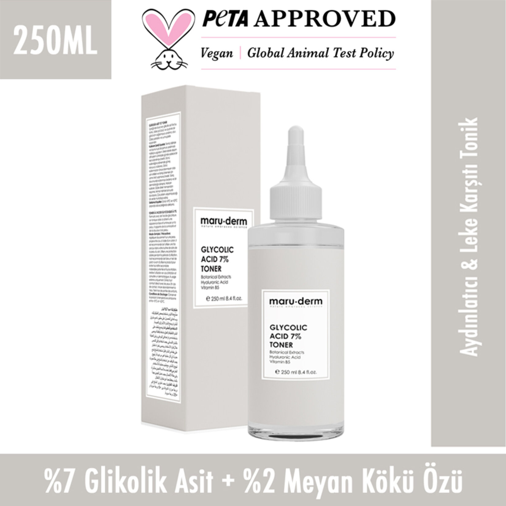 Maruderm Gliko.asit %7 Aydınlatıcı & Leke Karşıtı Tonik 250Ml - Görsel 2