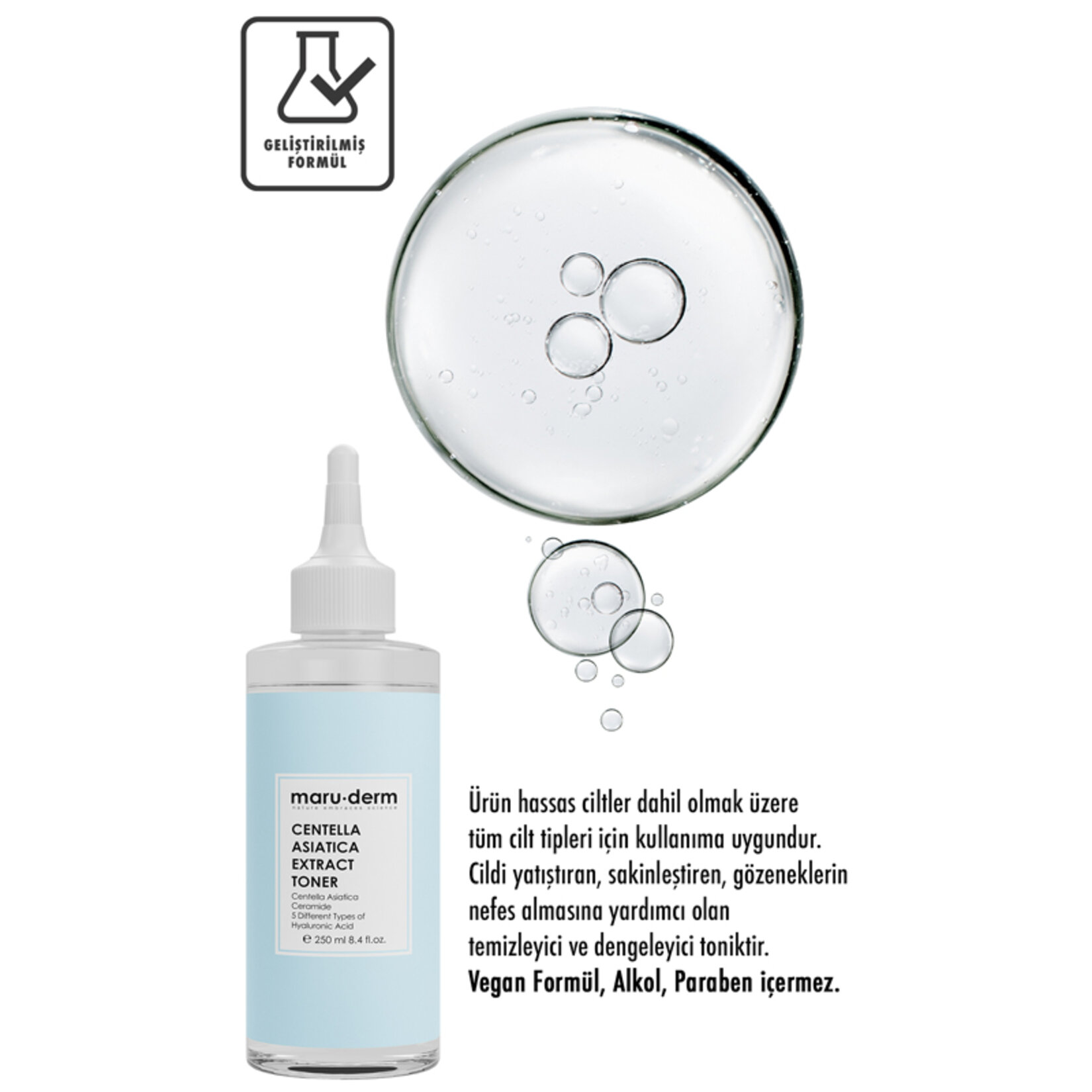 Maruderm Centella Yatıştırıcı & Ceramide Nemlendirici Tonik 250Ml - Görsel 3