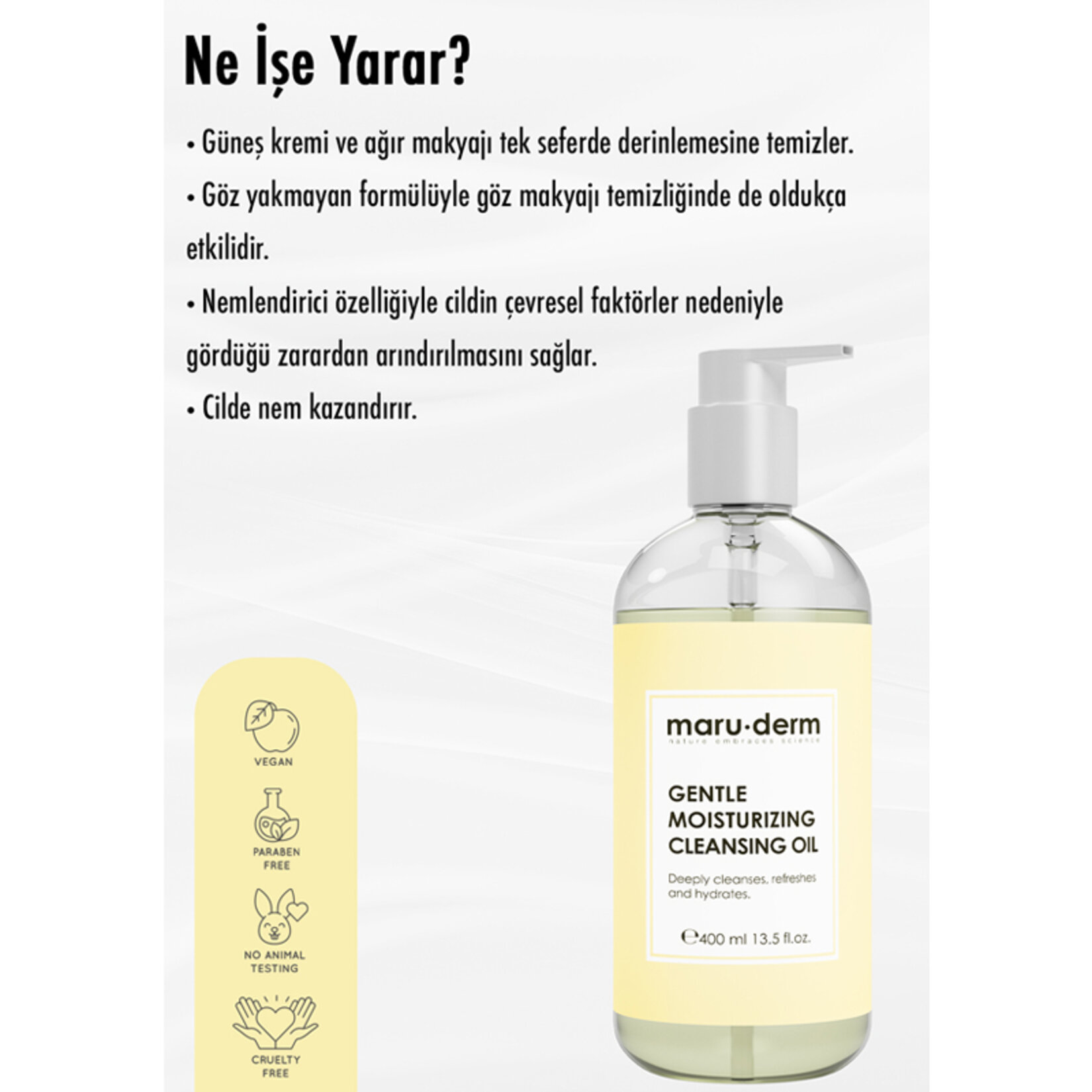 Maruderm Yağ Bazlı Temizleyici 400 Ml - Görsel 4