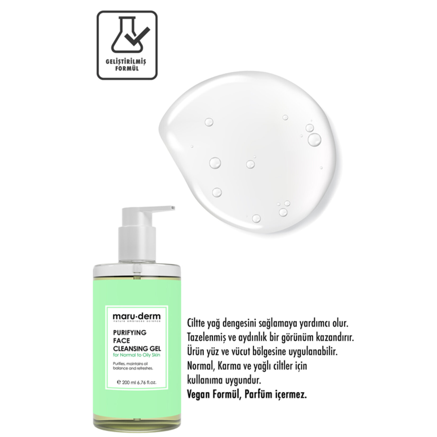 Maruderm Karma ve Yağlı Ciltler İçin Özel Yıkama Jeli 200 Ml - Görsel 3