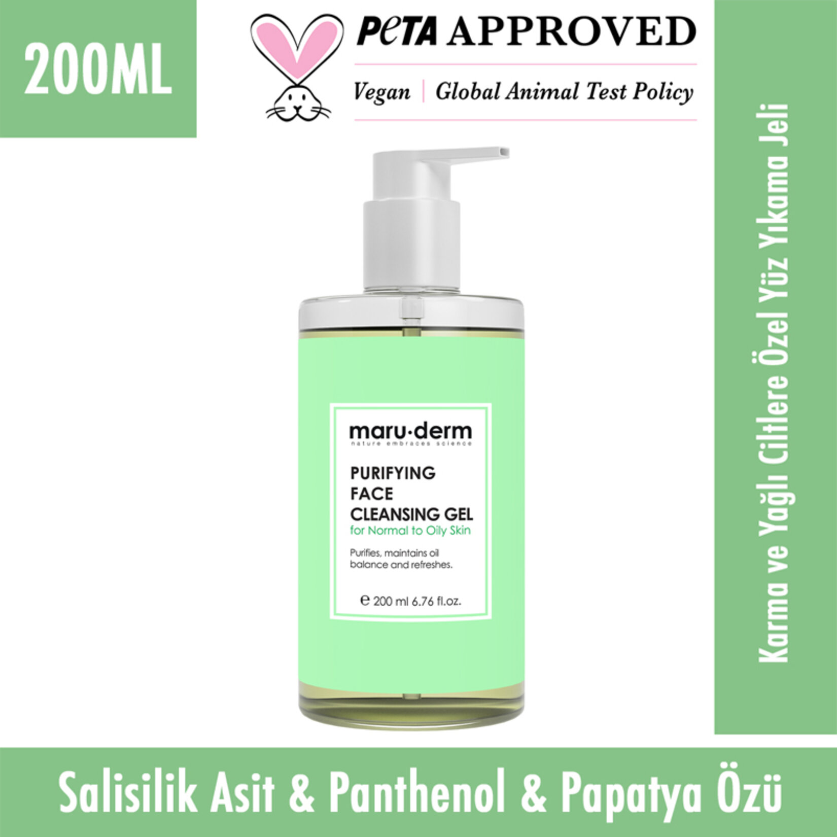 Maruderm Karma ve Yağlı Ciltler İçin Özel Yıkama Jeli 200 Ml - Görsel 2