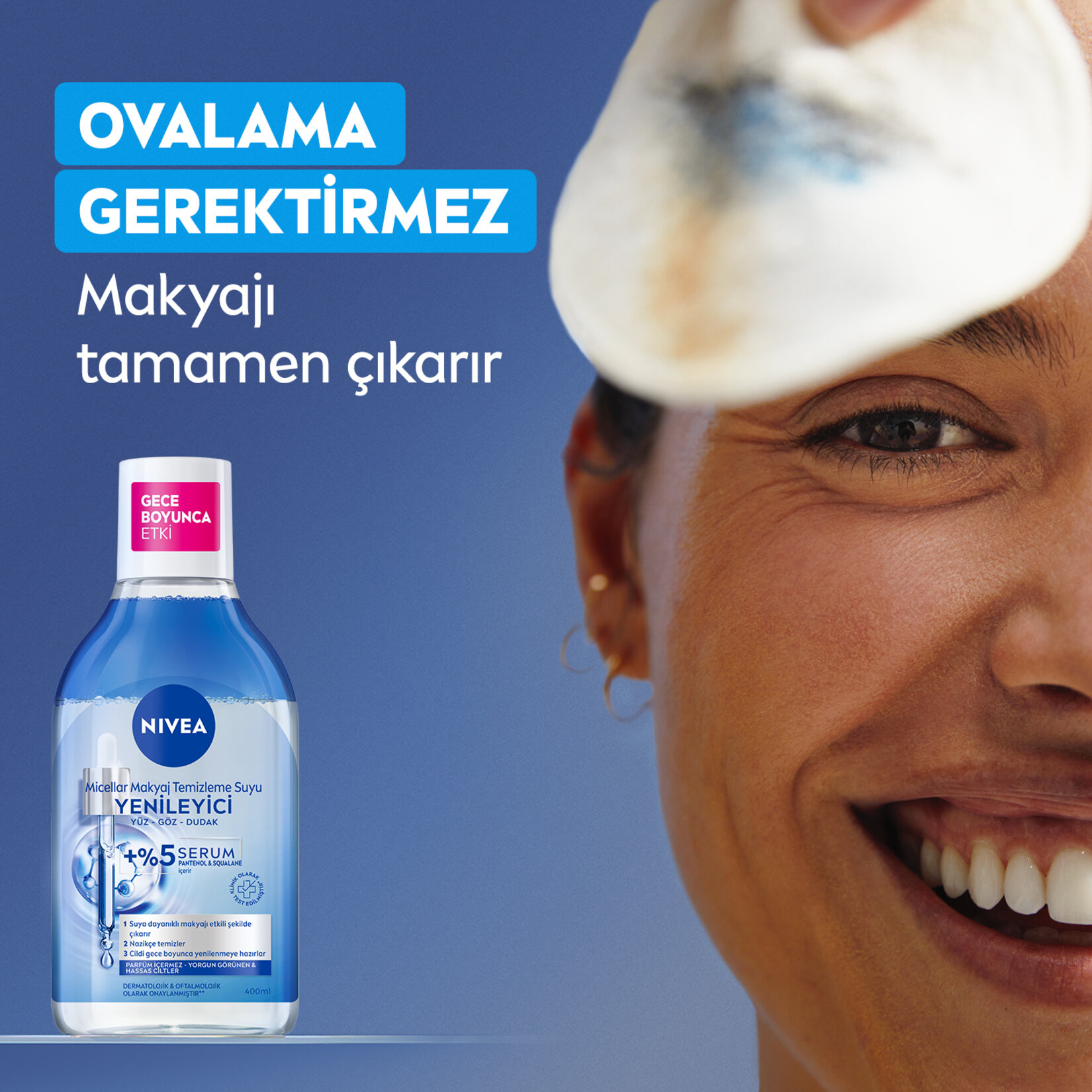 NIVEA Yenileyici Serum İçerikli Micellar Makyaj Temizleme Suyu Pantenol 400 ml - Görsel 3