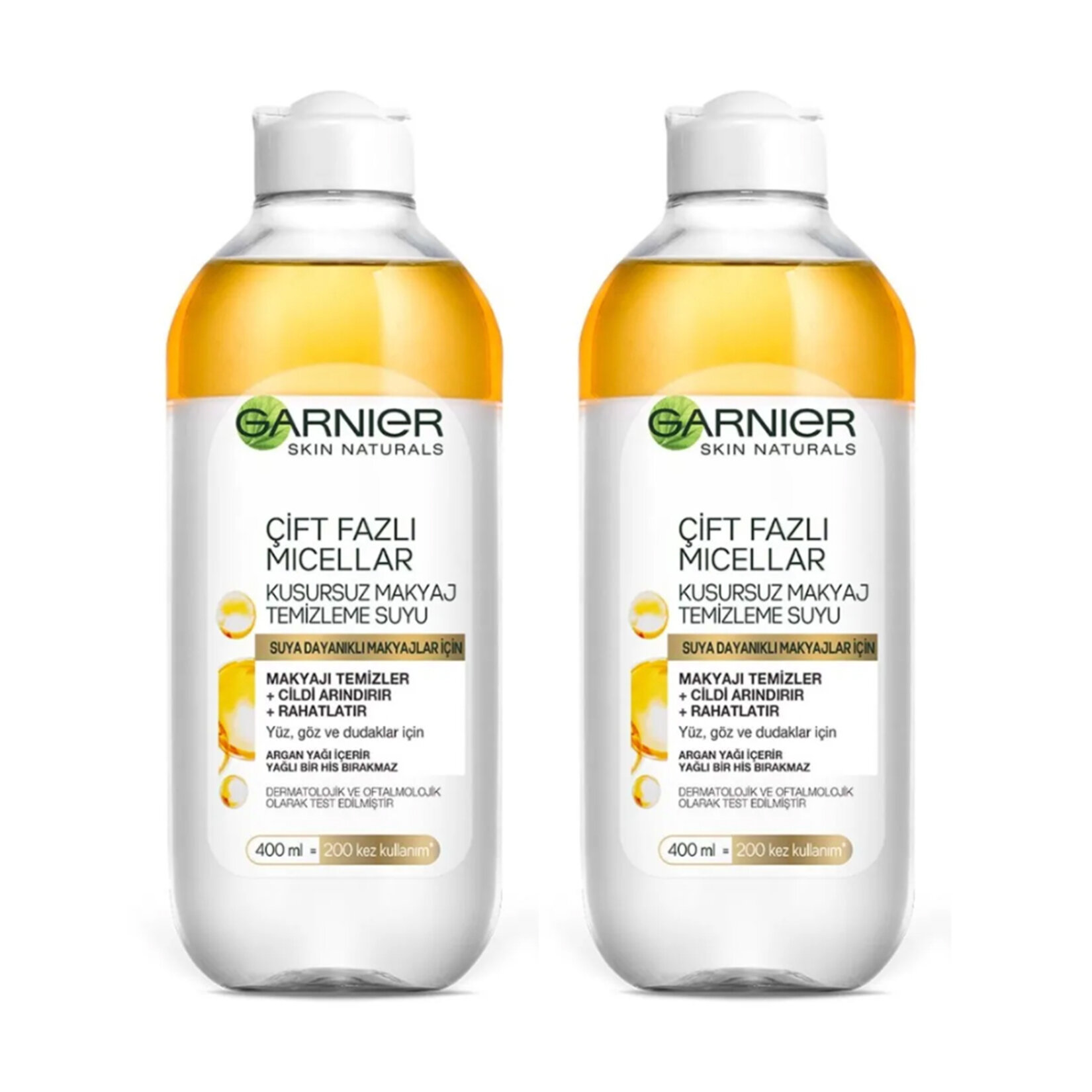 Garnier Çift Fazlı Micellar Makyaj Temizleme Suyu 2x400Ml