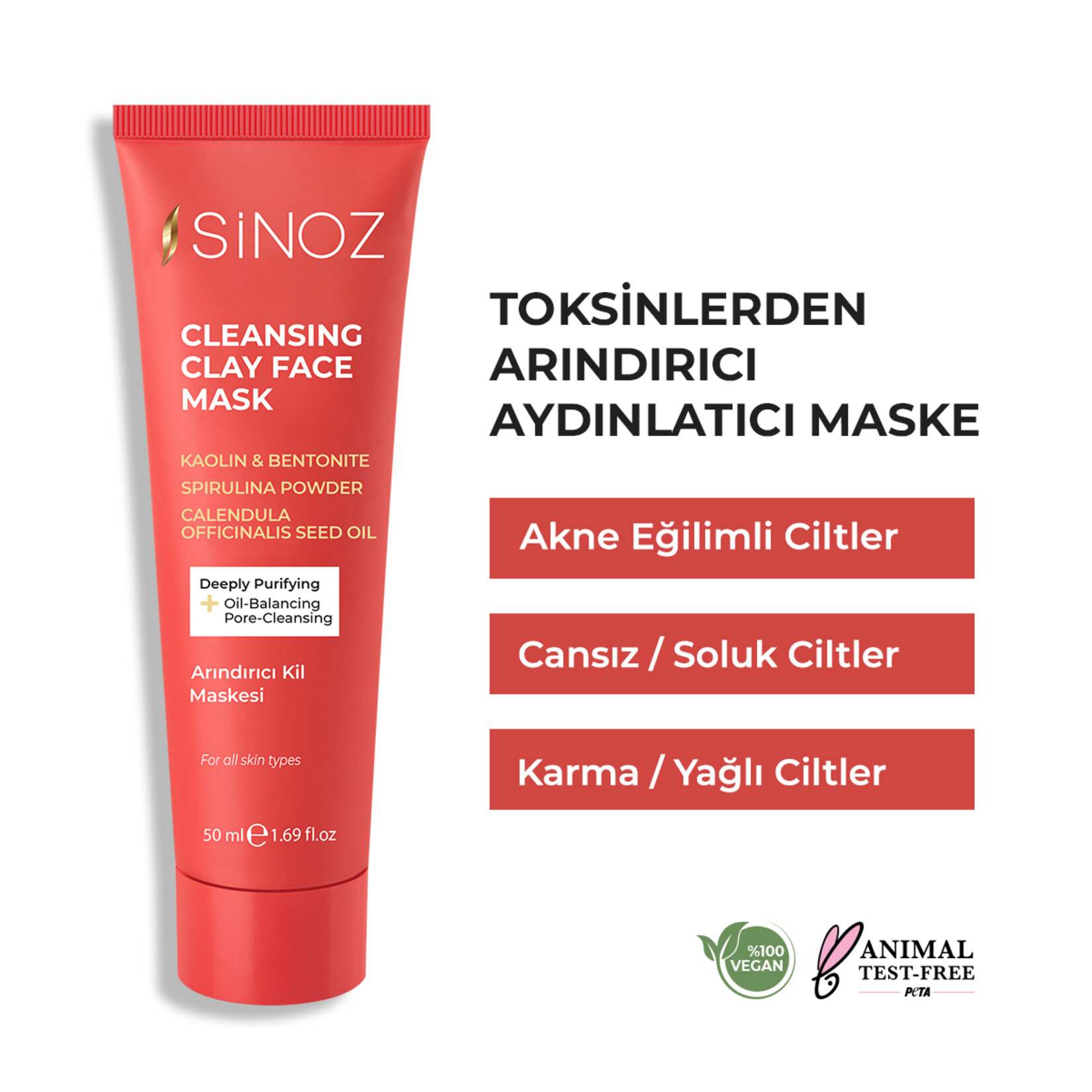 Sinoz Arındırıcı Kil Maskesi 50 Ml - Görsel 2