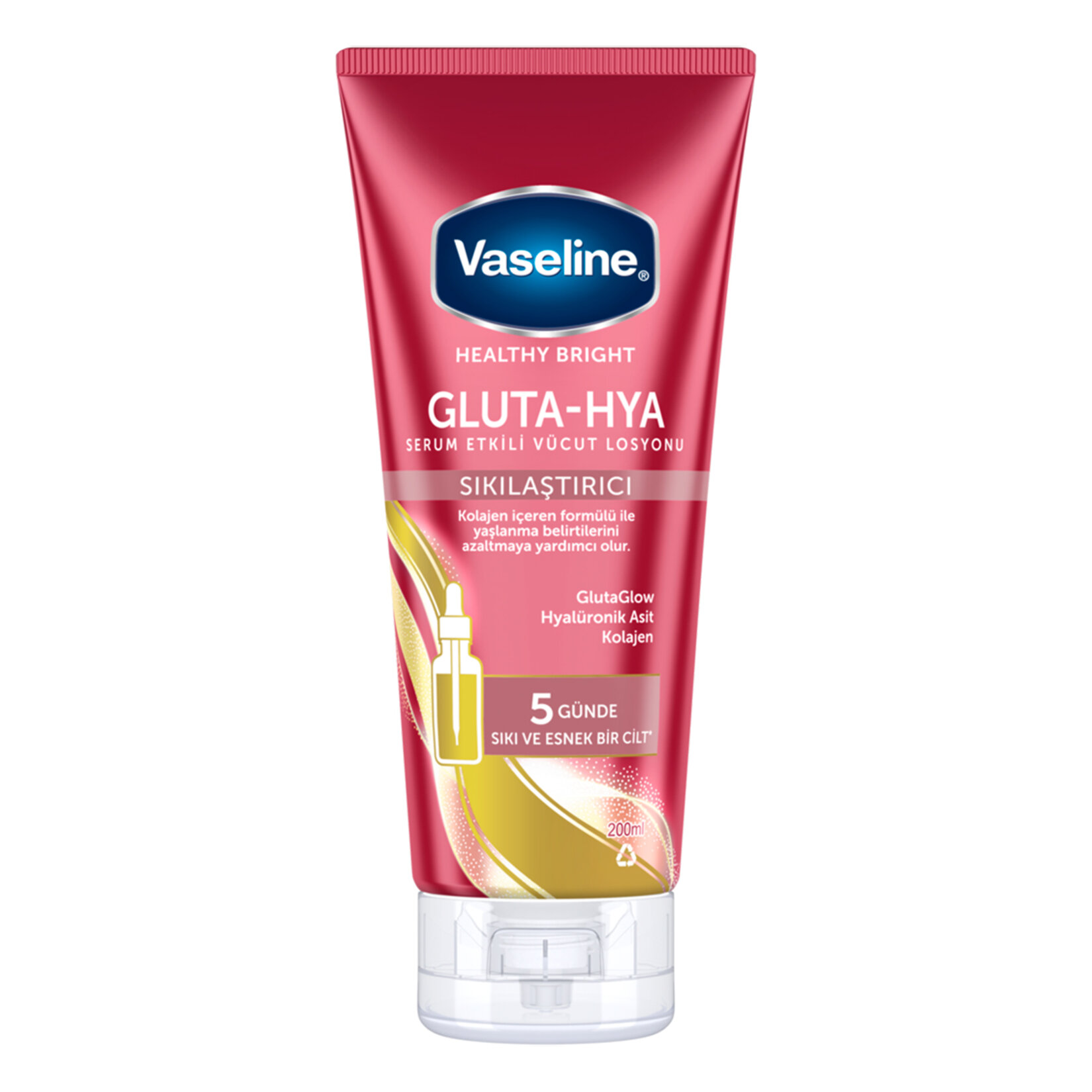 Vaseline Gluta Hya Sıkılaştırıcı Serum Vücut Losyonu 200 Ml - Görsel 1