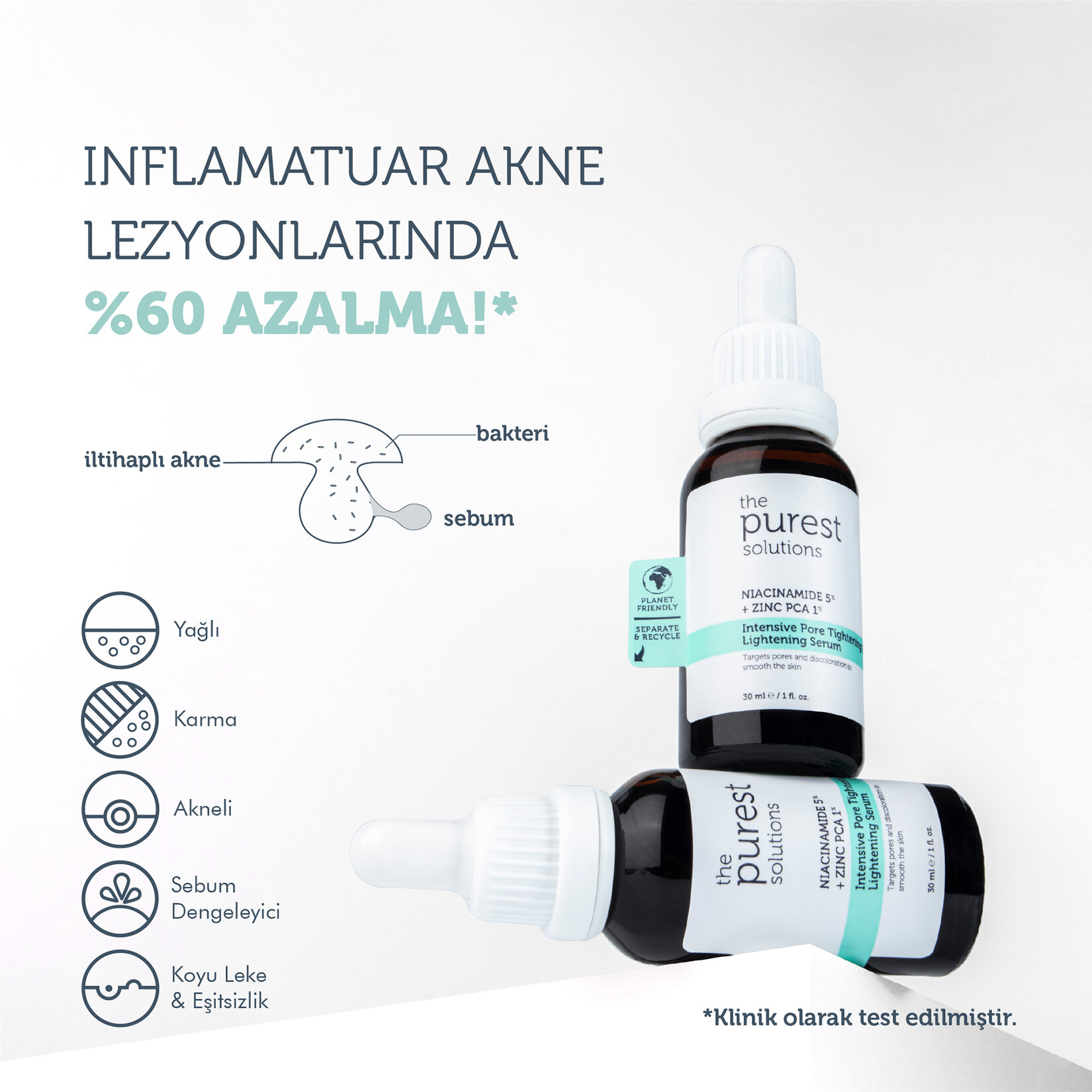 The Purest Solutions Akne Giderici Bakım Serum 30 ml - Görsel 2