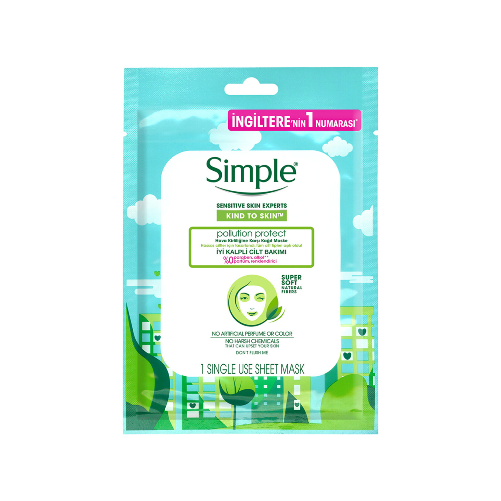 Simple Hava Kirliliğine Karşı Kağıt Maske 21 Ml - Görsel 1