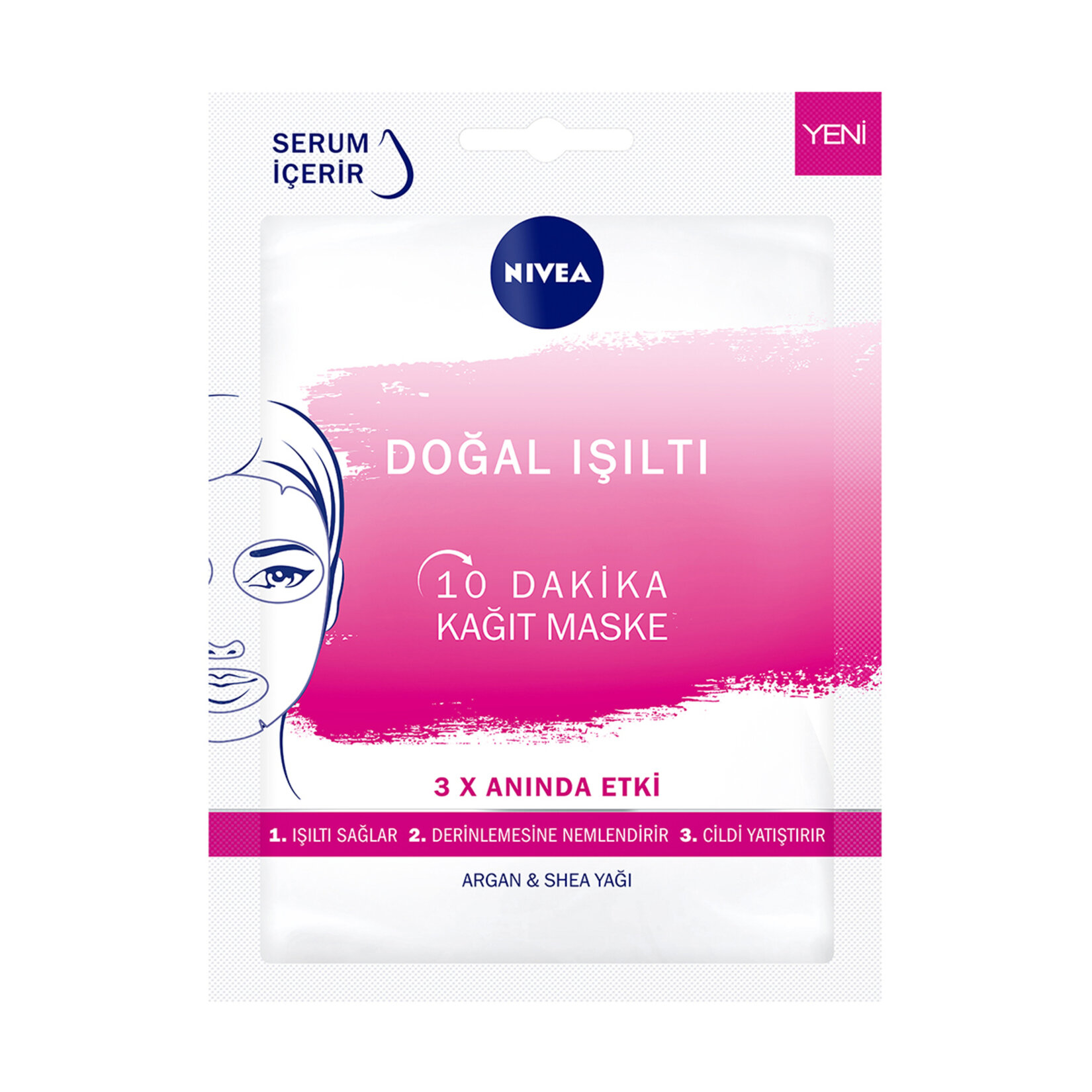 Nivea Doğal Işıltı 10 Dakika Kağıt Maske Argan Yağı&Shea Yağı ile Derinlemesine Nemlendirme - Görsel 1