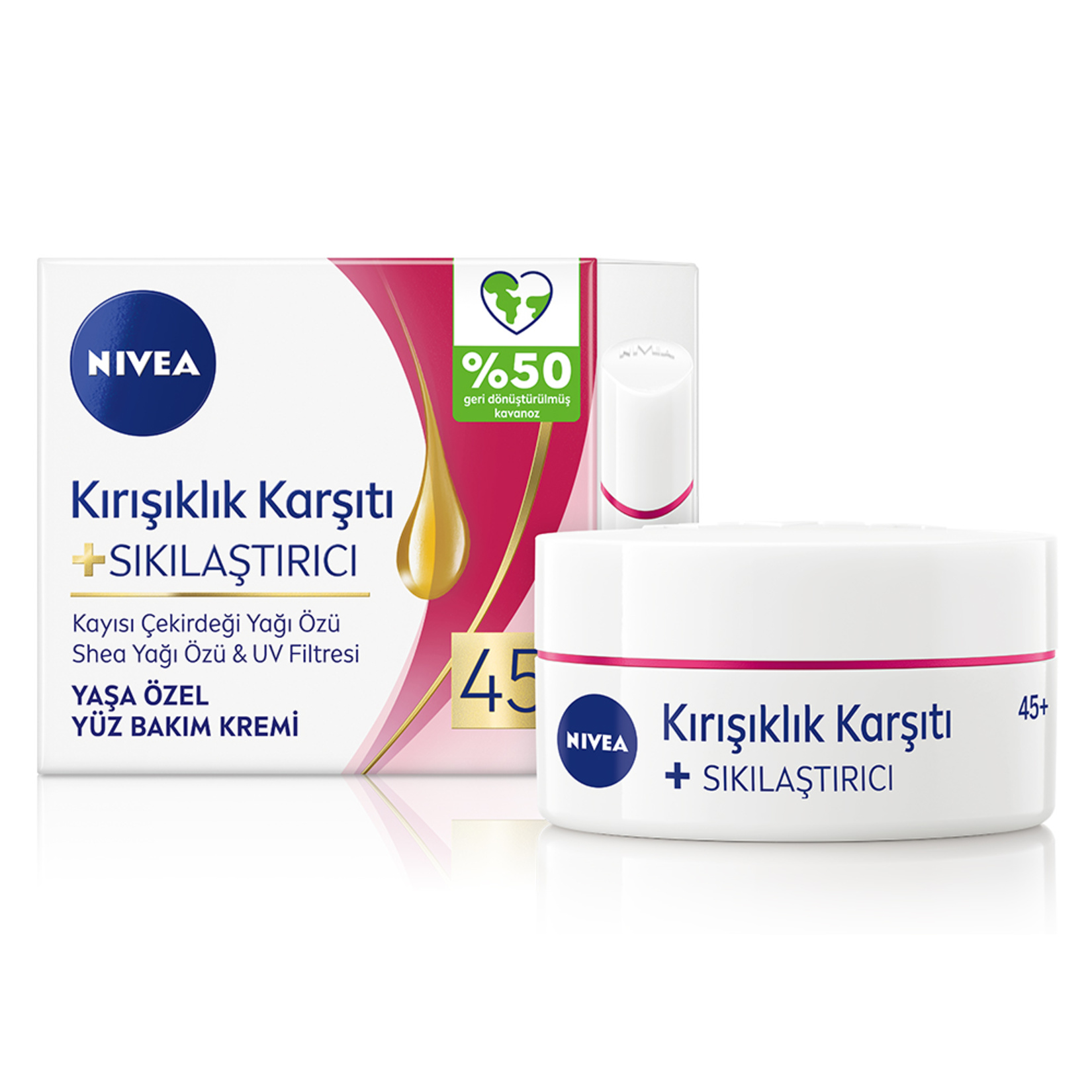 NIVEA Kırışıklık Karşıtı + Sıkılaştırıcı Krem 45+ Yaş 50ml - Görsel 1