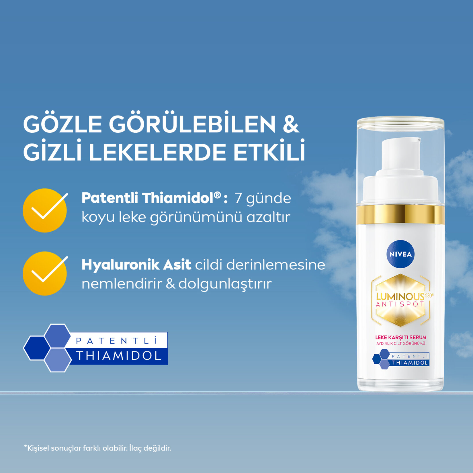 NIVEA Luminous630 Thiamidol Etkili Hyaluronik Asit Leke Karşıtı Serum 30 ml - Görsel 3
