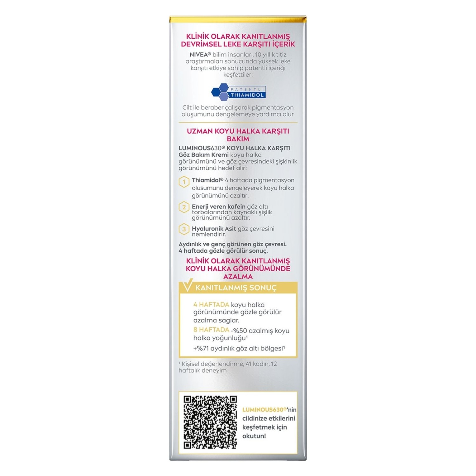 NIVEA Luminous630 Koyu Halka Karşıtı Göz Bakım Kremi 15 ml - Görsel 2