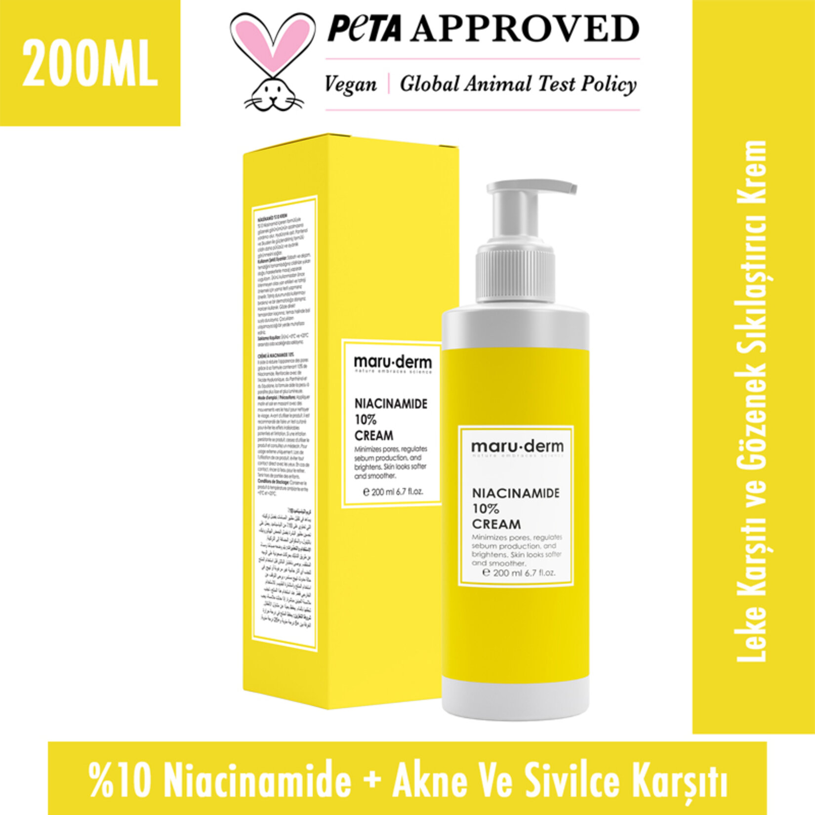 Maruderm Niacinamide %10 Leke Karşıtı ve Gözenek Sıkılaştırıcı Krem 200 ML - Görsel 2