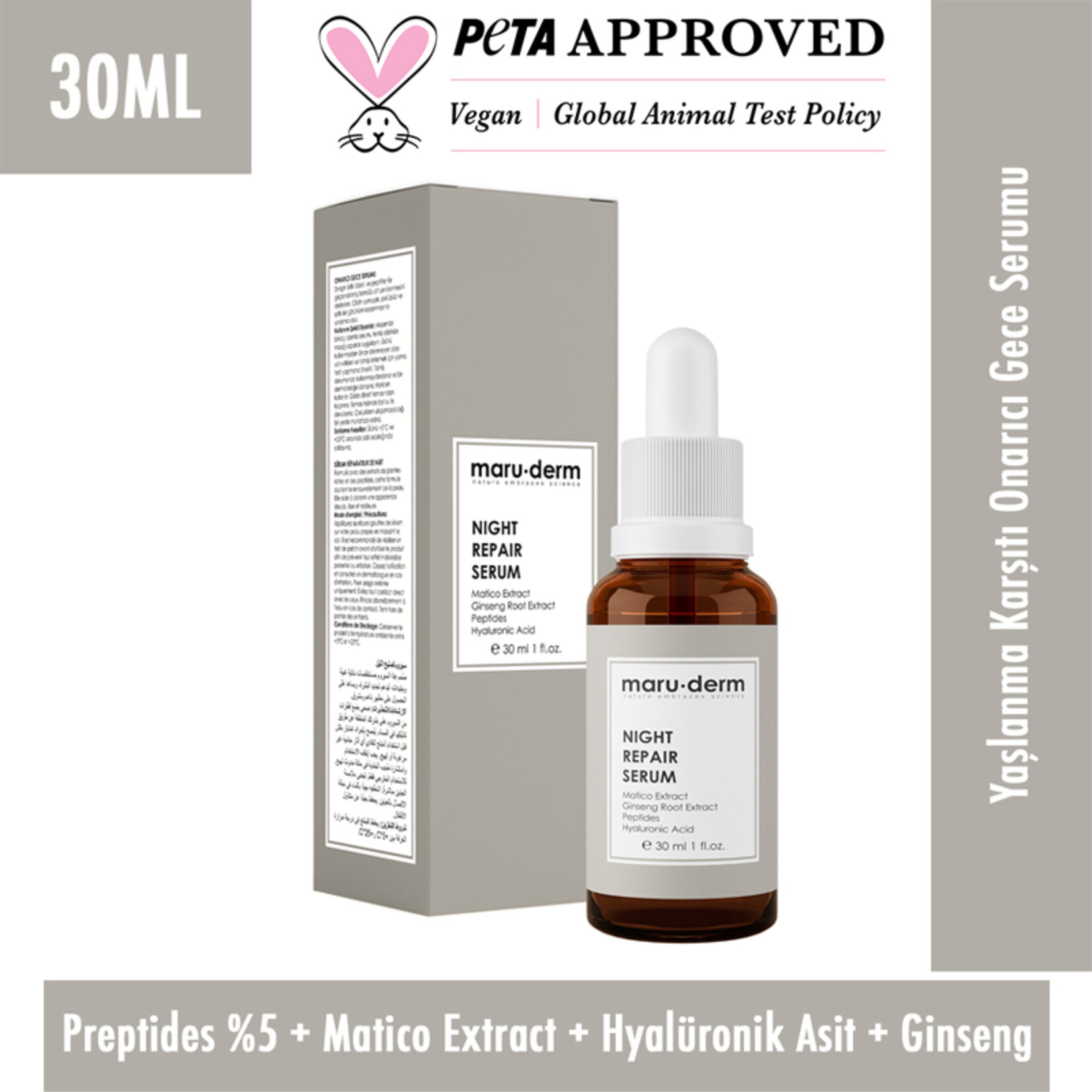 Maruderm Night Repair Gece Onarıcı Cilt Bakım Serumu 30 ML - Görsel 2